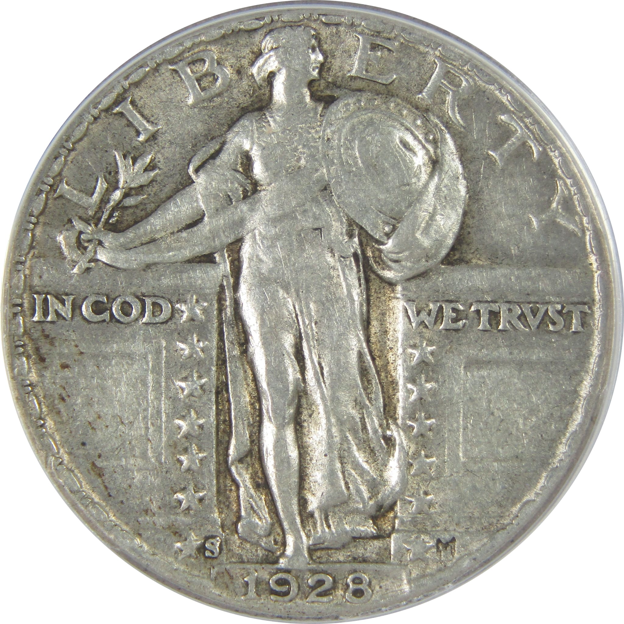 1928 S Standing Liberty Quarter VF 30 Details ANACS Silver SKU:I16139