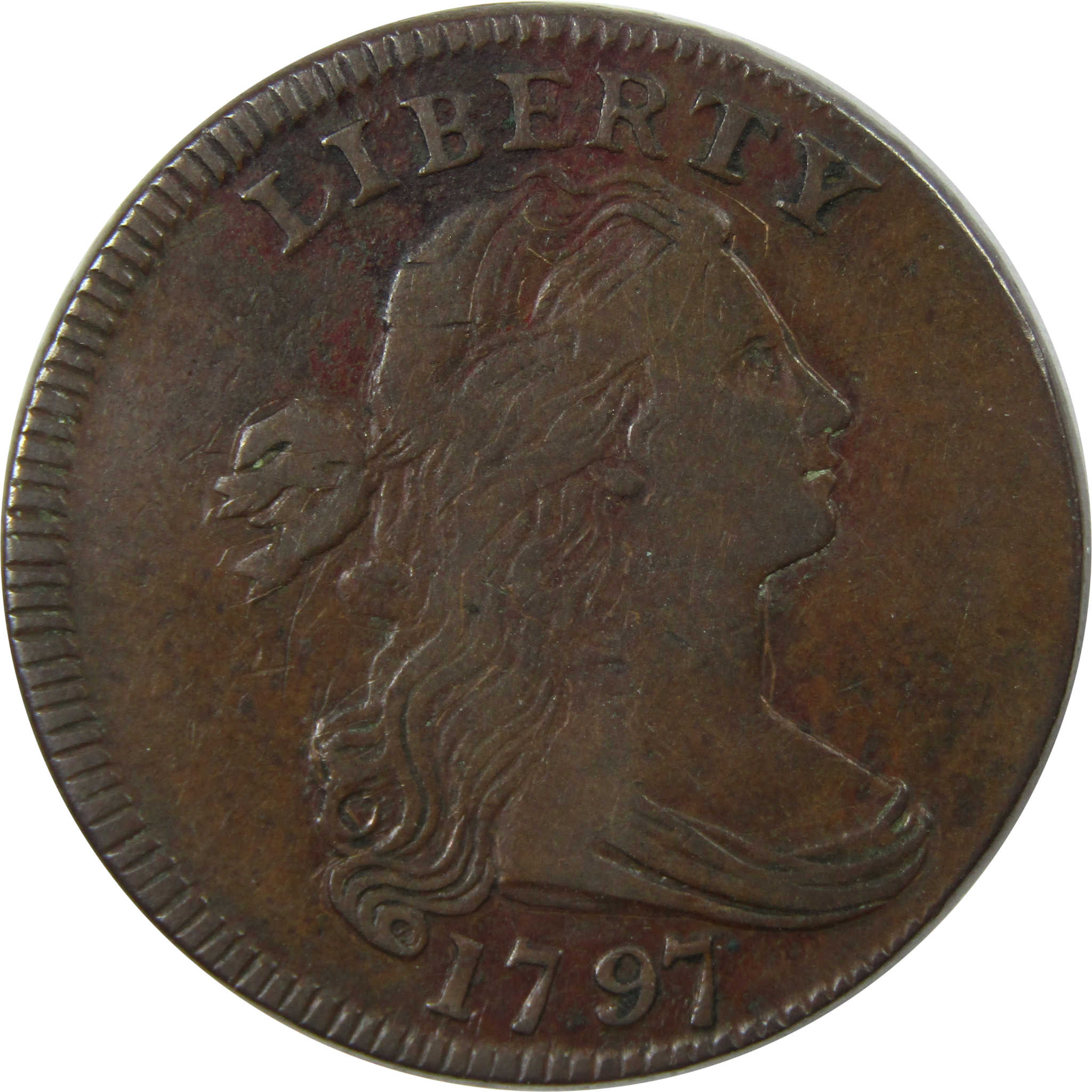 1797 Gripped Edge Rev 95 WD Draped Bust Cent VF Details SKU:CPC7191