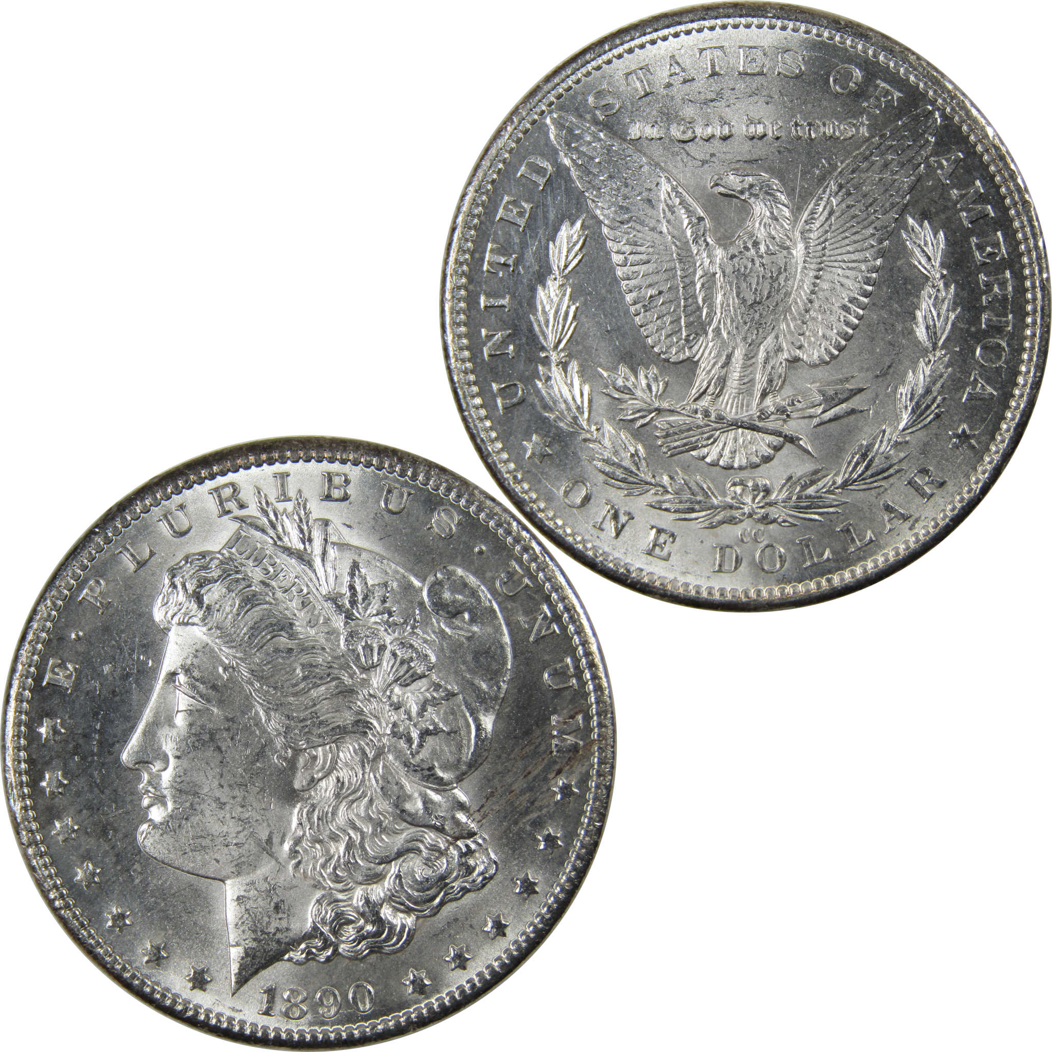 1890 CC Morgan Dollar Uncirculated Mint State Silver SKU:I23912 - Morgan coin - Morgan silver dollar - Morgan silver dollar for sale - Profile Coins &amp; Collectibles