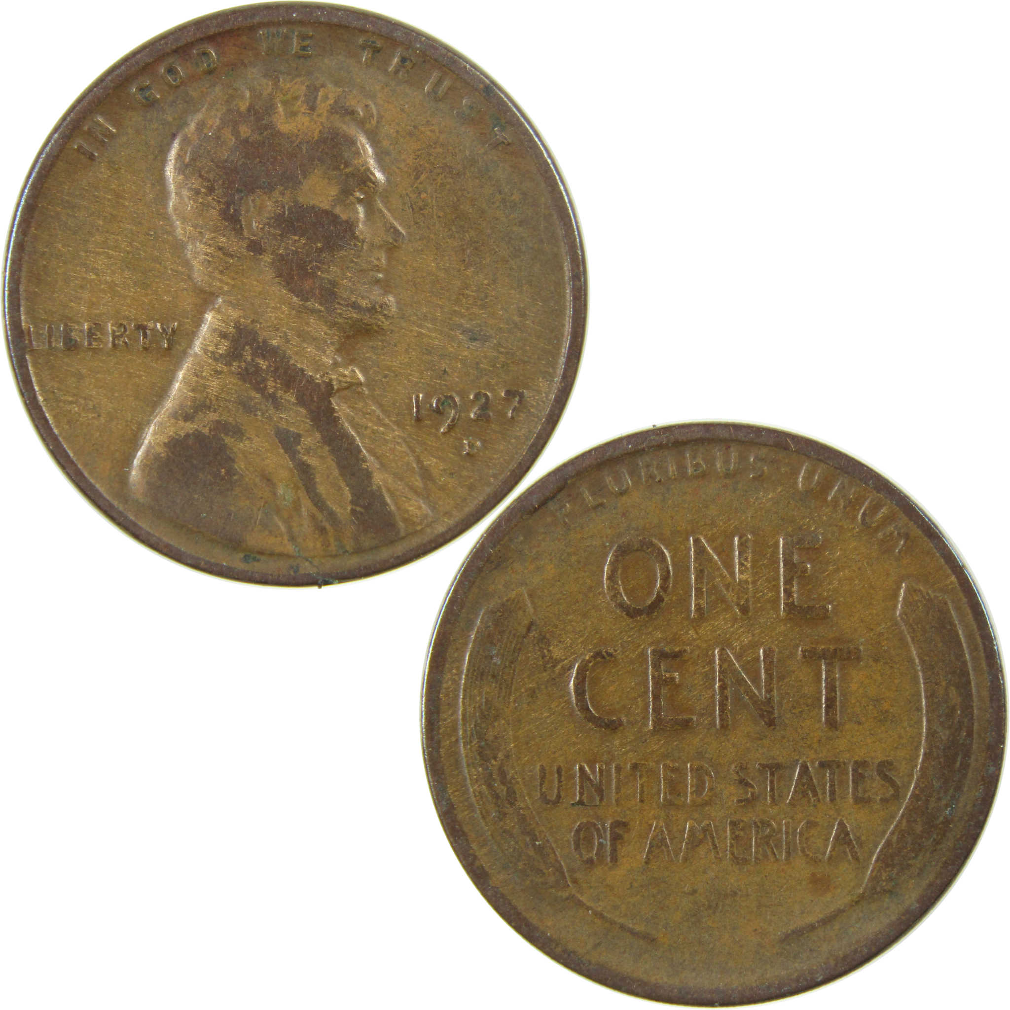 1927 D Lincoln Wheat Cent G Good Penny 1c Coin SKU:I27194