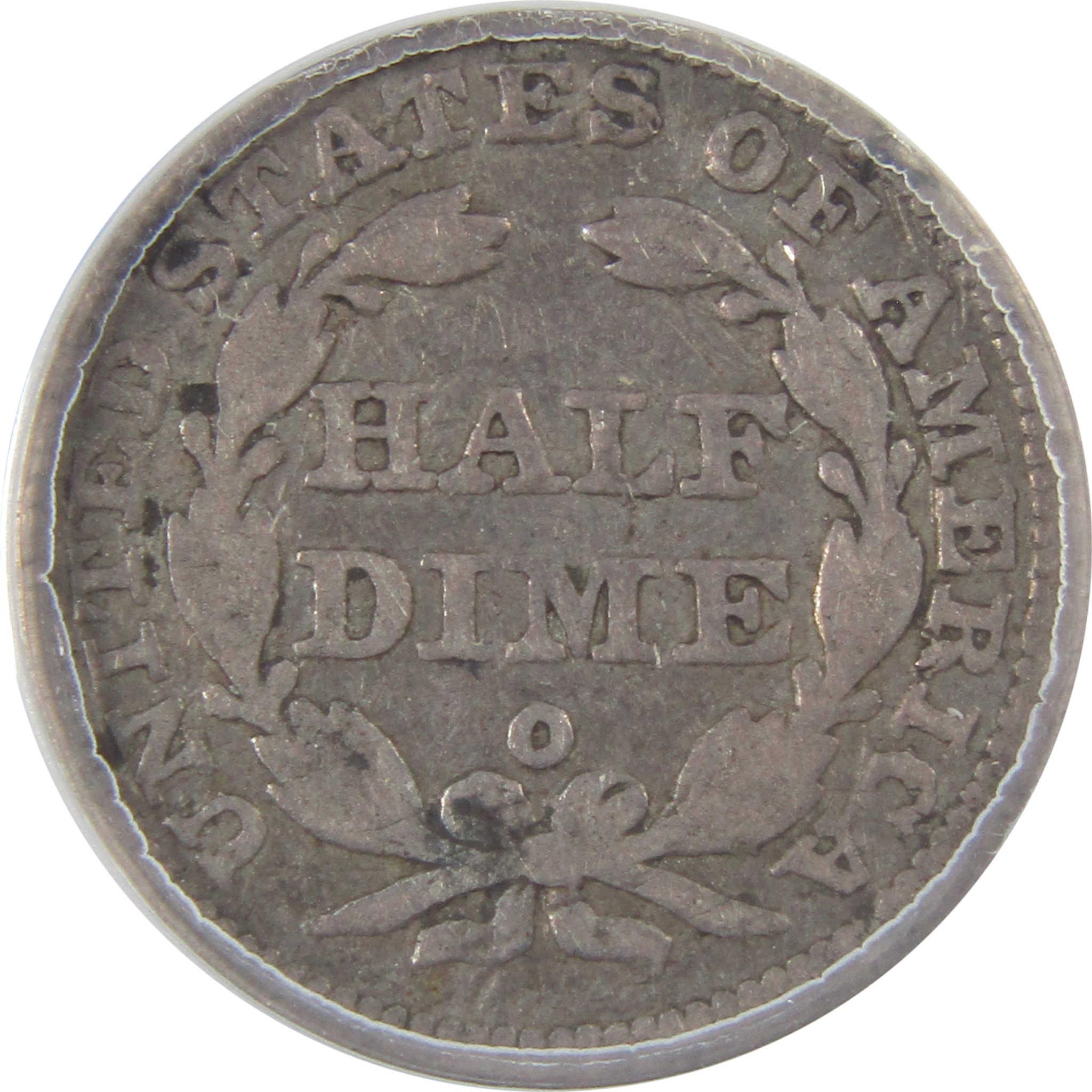1844 O Small O V-2 Seated Half Dime VG 10 Details ANACS SKU:I25454
