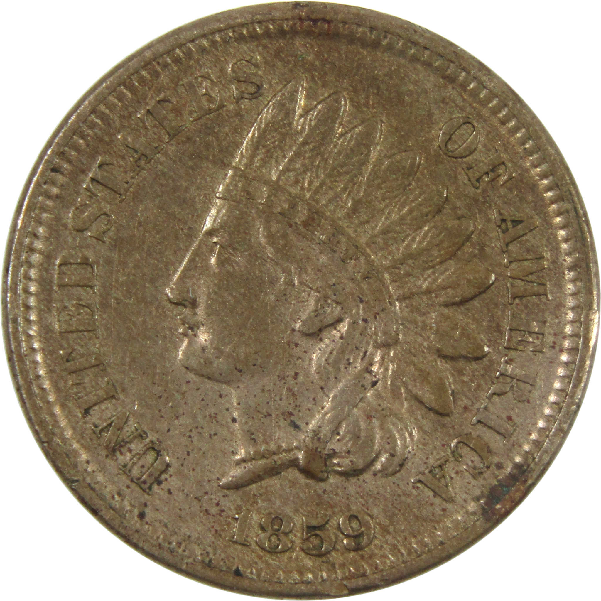 1859 Indian Head Cent XF EF Extremely Fine Copper-Nickel SKU:I14384