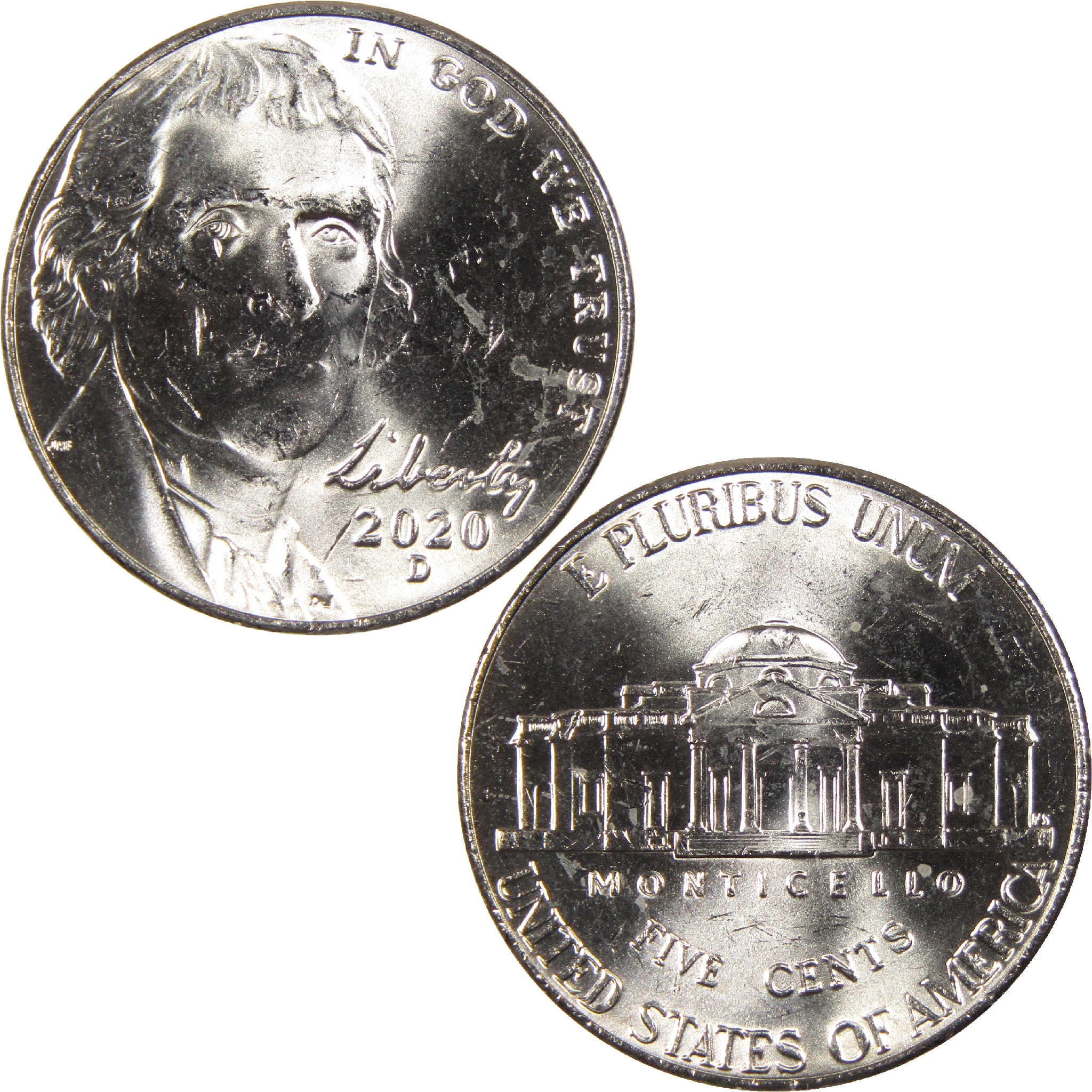 2020 D Jefferson Nickel Uncirculated 5c Coin