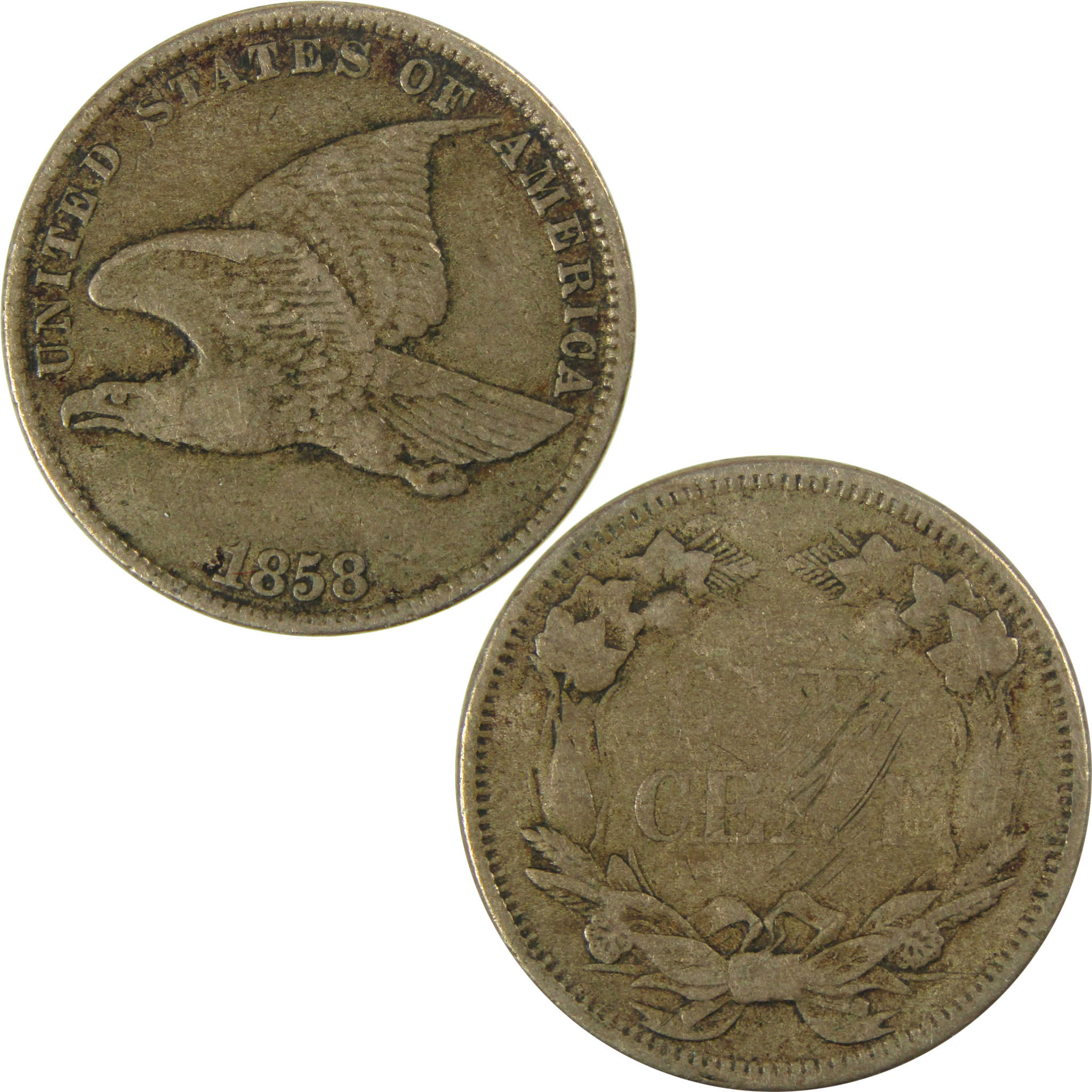 1858 Small Letters Flying Eagle Cent VF Very Fine Dets SKU:I27248