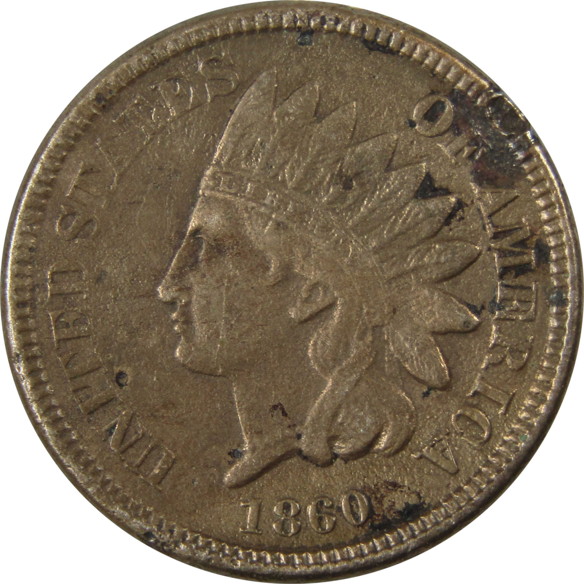 1860 Indian Head Cent VF Very Fine Details Penny 1c Coin SKU:CP1176