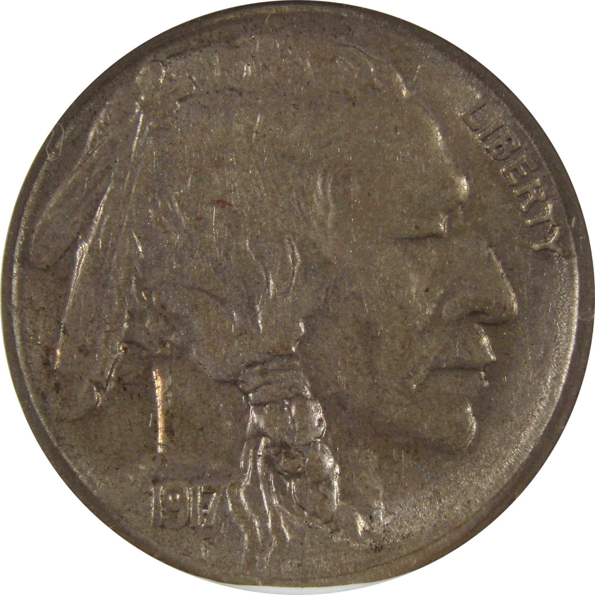 1917 S Indian Head Buffalo Nickel AU 53 ANACS 5c Coin SKU:I8688