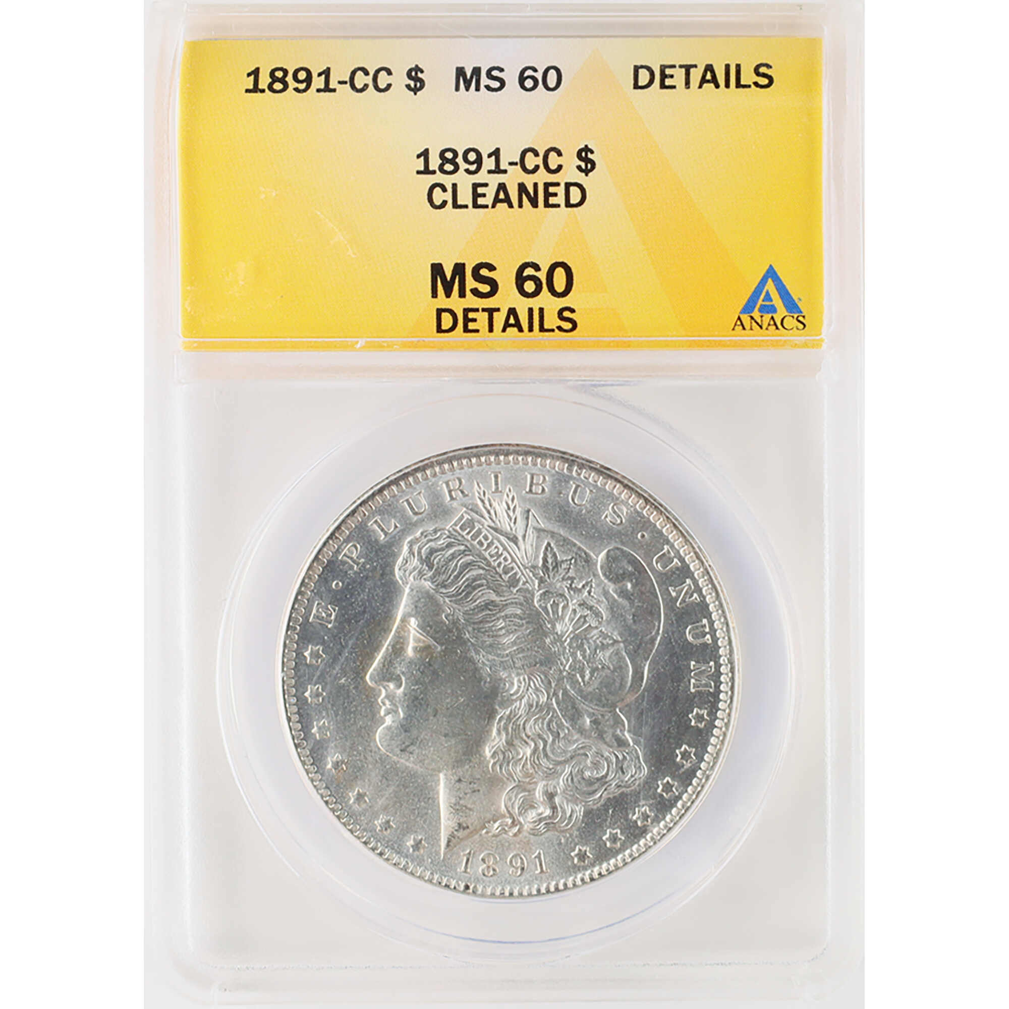 1891 CC Morgan Dollar MS 60 Details ANACS Silver $1 Unc SKU:I12054 - Morgan coin - Morgan silver dollar - Morgan silver dollar for sale - Profile Coins &amp; Collectibles