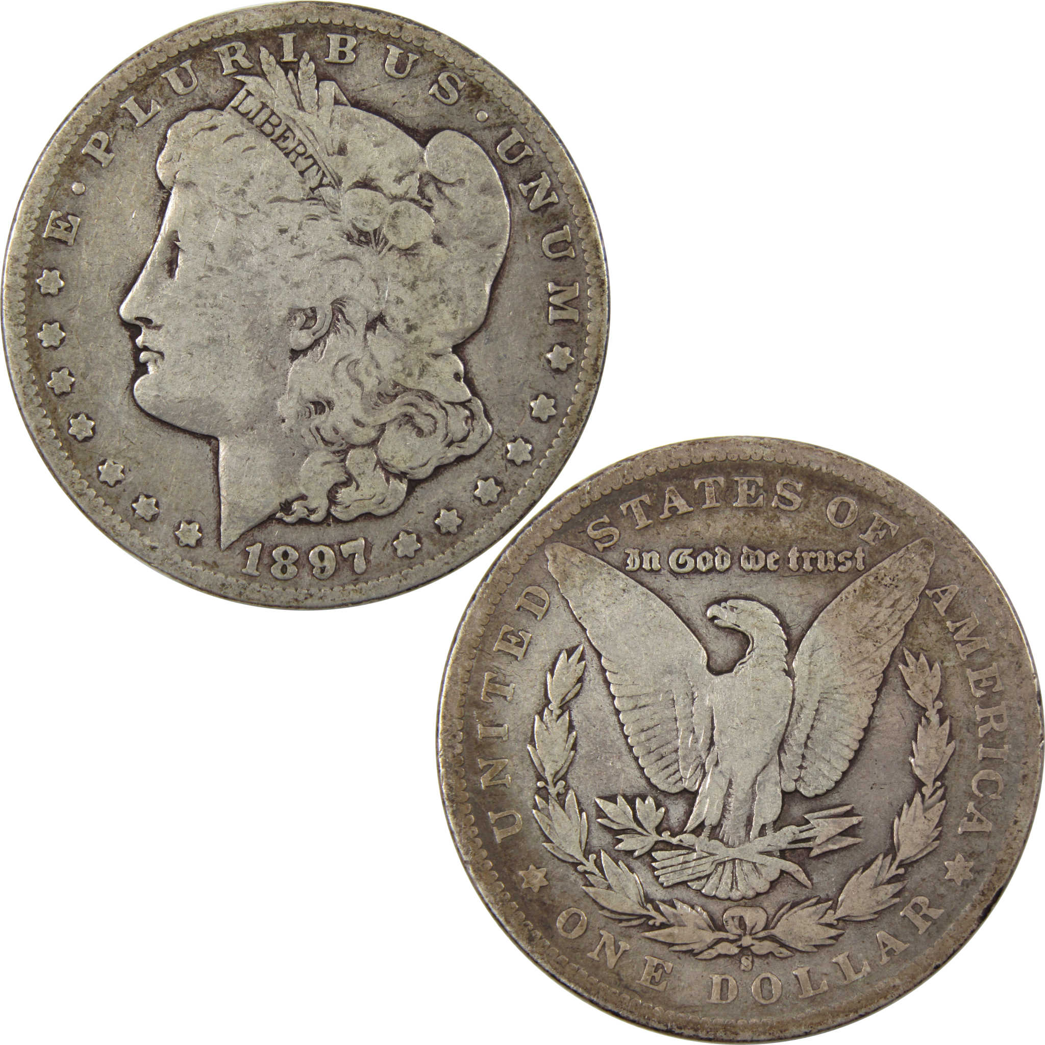 1897 S Morgan Dollar VG Very Good Silver $1 Coin SKU:I10211 - Morgan coin - Morgan silver dollar - Morgan silver dollar for sale - Profile Coins &amp; Collectibles