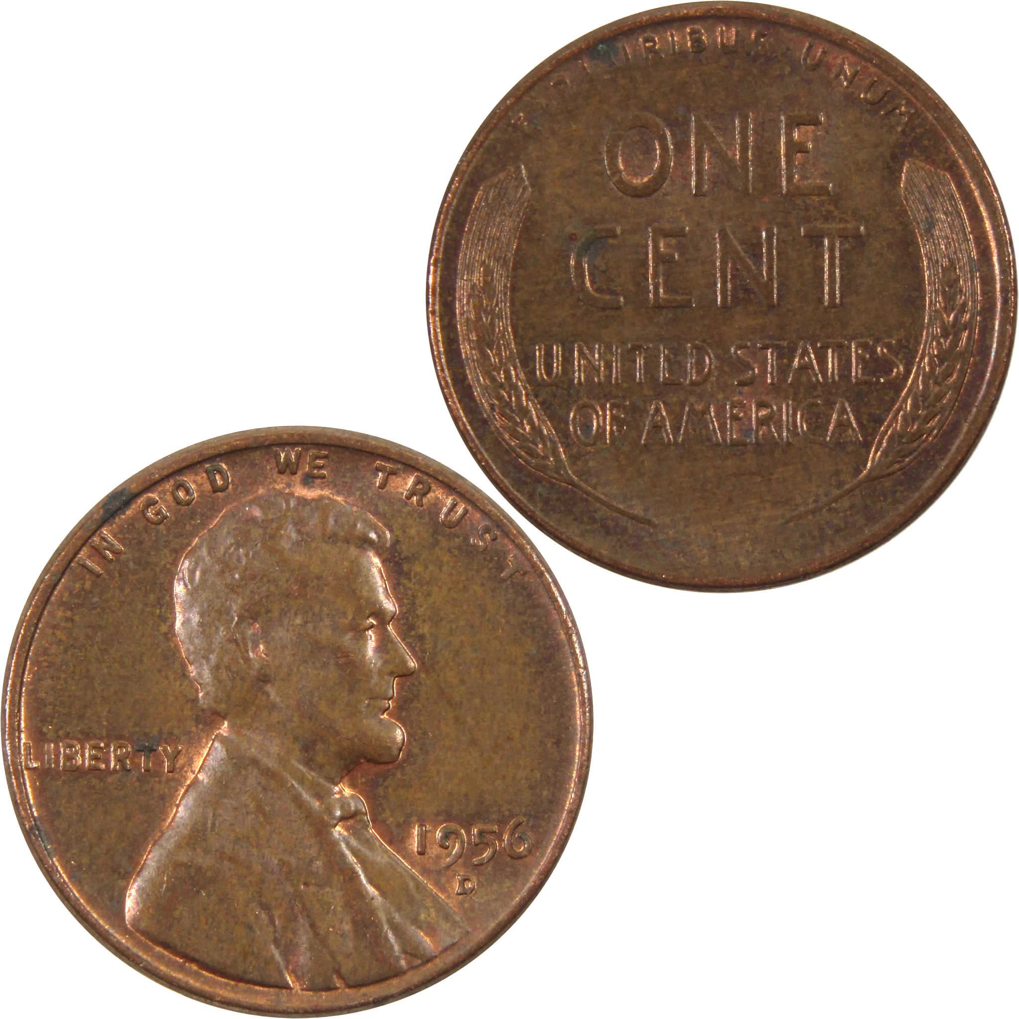 1956 D Lincoln Wheat Cent AG About Good Penny 1c Coin