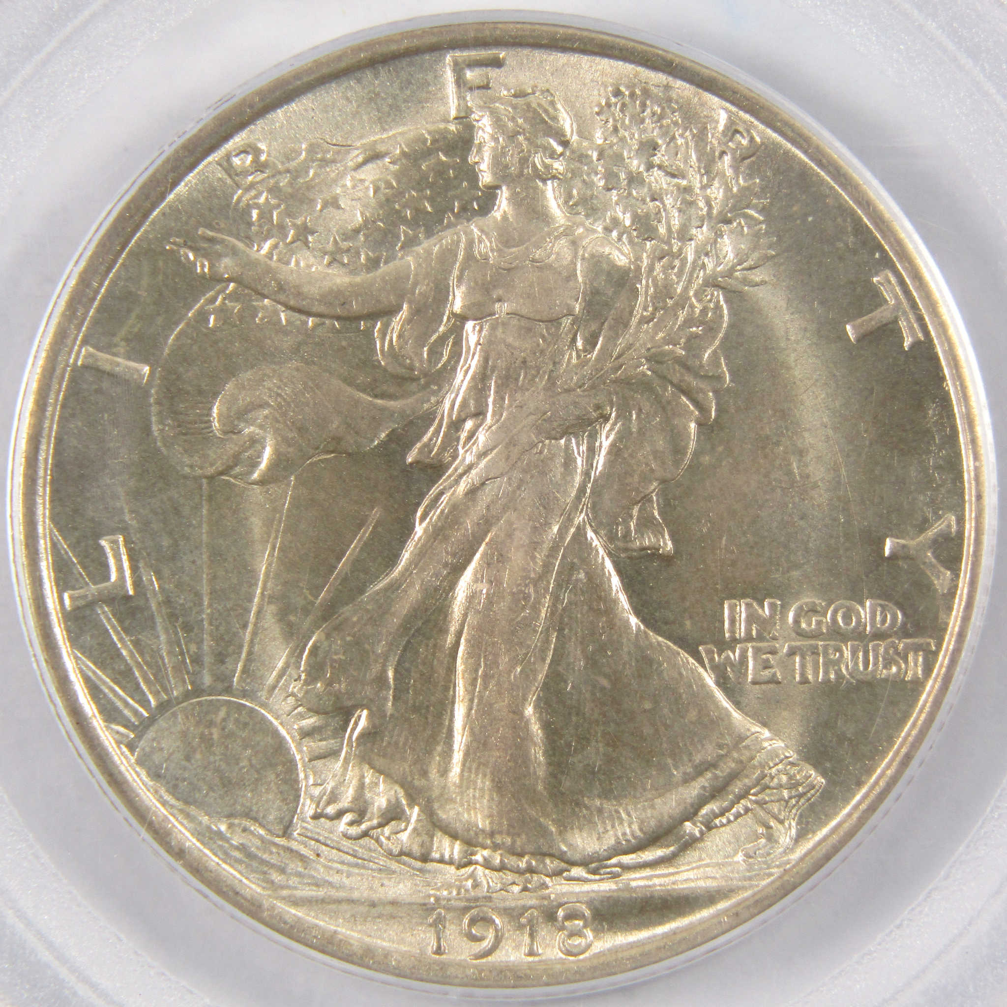 1918 Liberty Walking Half Dollar MS 63 PCGS Silver 50c Coin SKU:I9463
