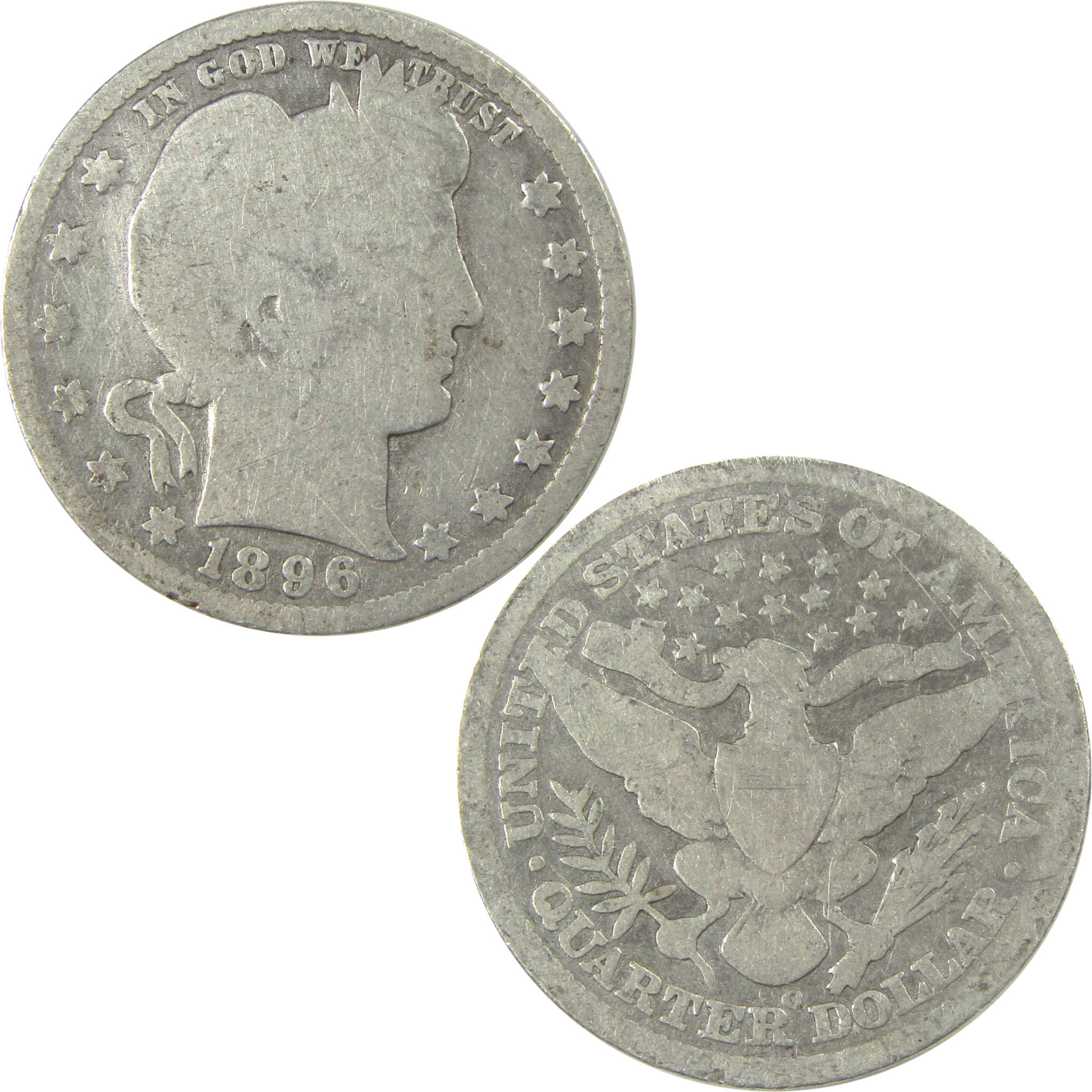 1896 O Barber Quarter AG About Good Silver 25c Coin SKU:I21851