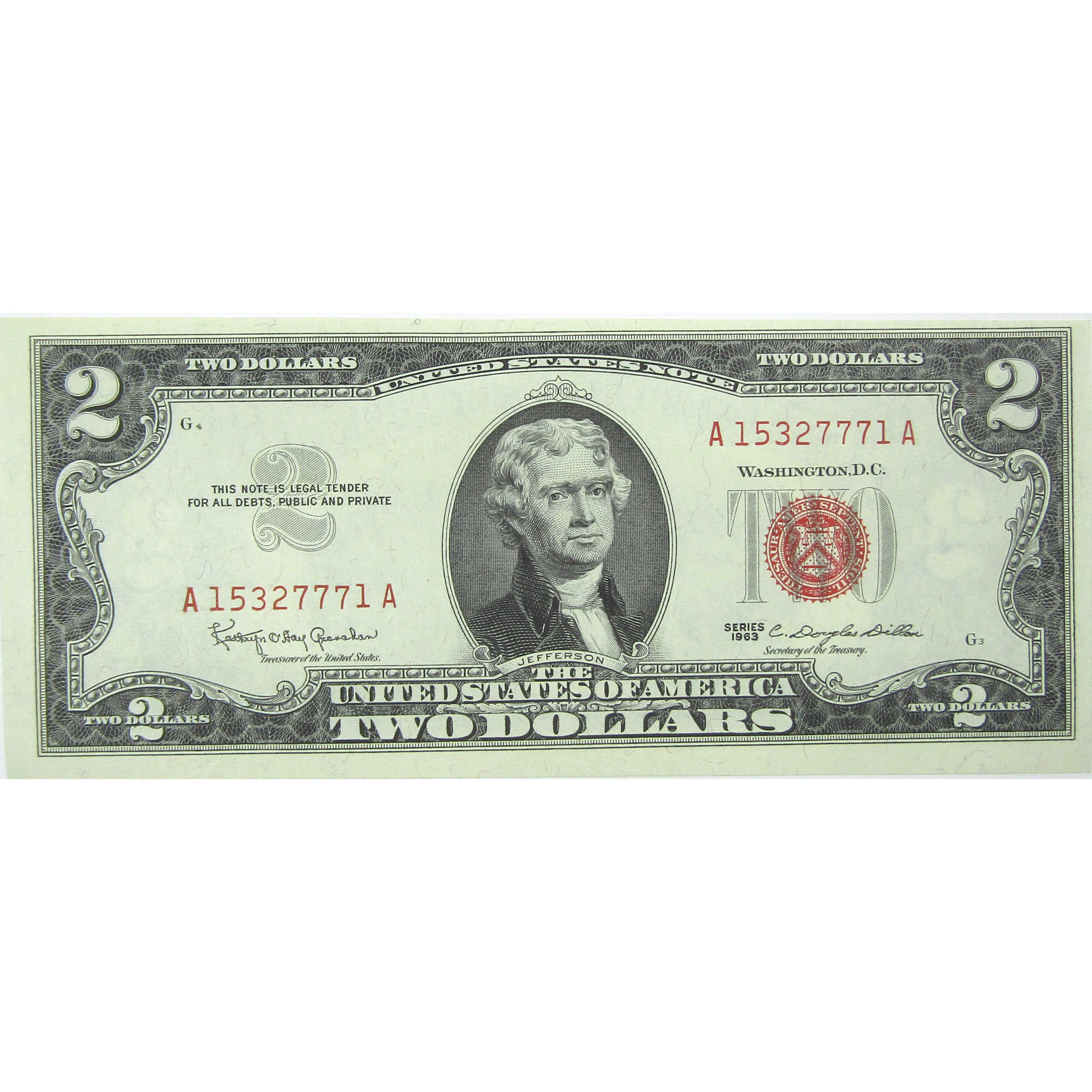 1963 $2 Small Size Legal Tender Note CCU Choice Crisp Uncirculated