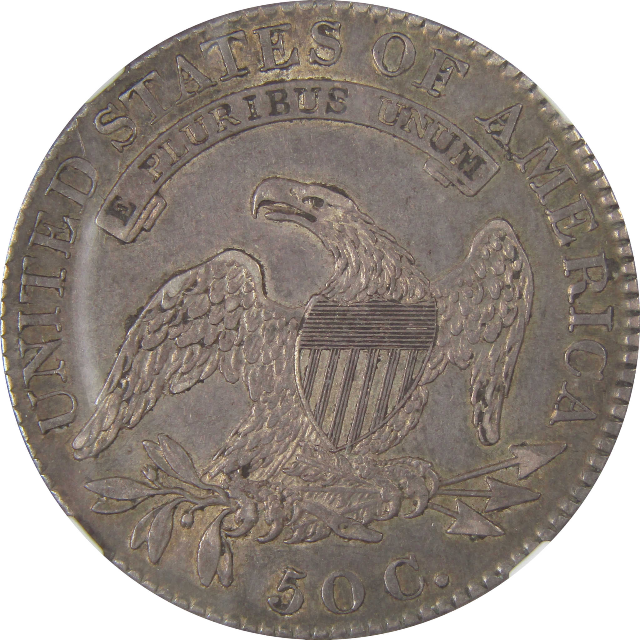 1820 Square Base Knob 2 Capped Bust Half Dollar AU 55 NGC SKU:I23327