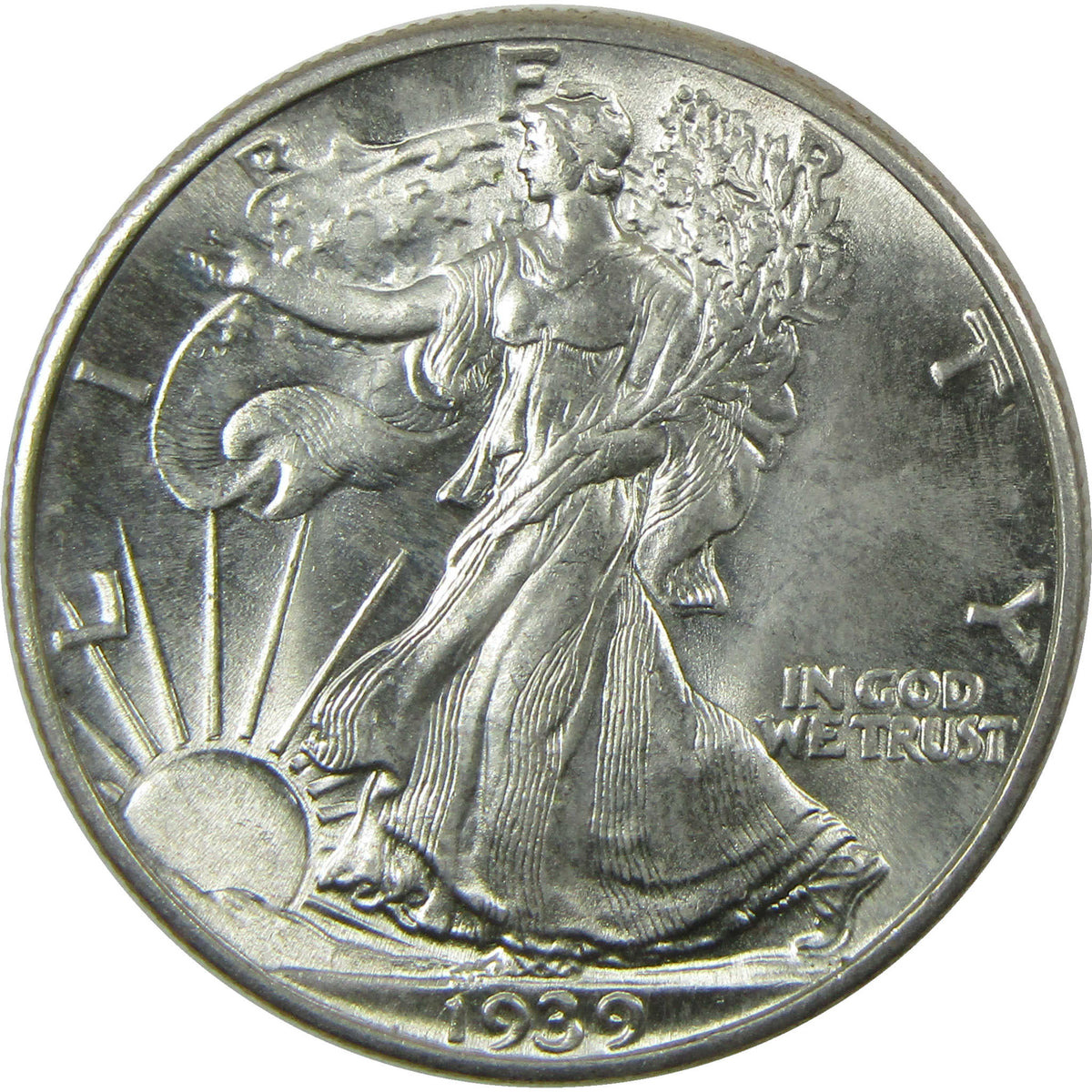 1939 Liberty Walking Silver Half Dollar Uncirculated 50c Coin