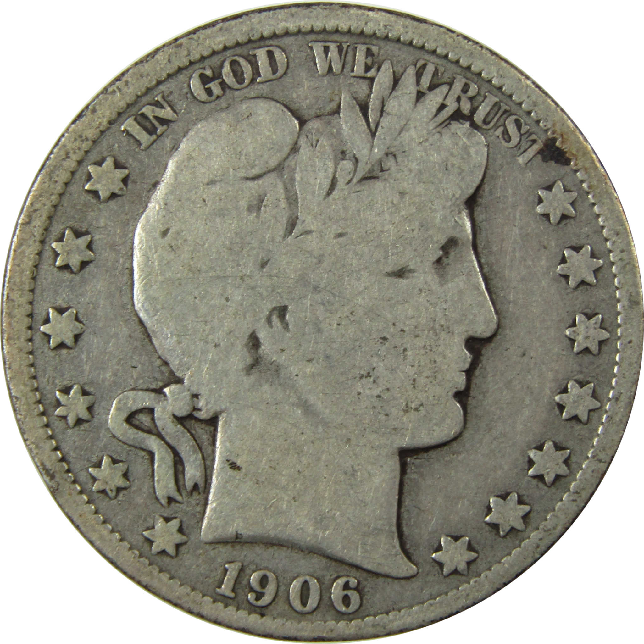 1906 O Barber Silver Half Dollar G Good Details 50c Coin SKU:I25814