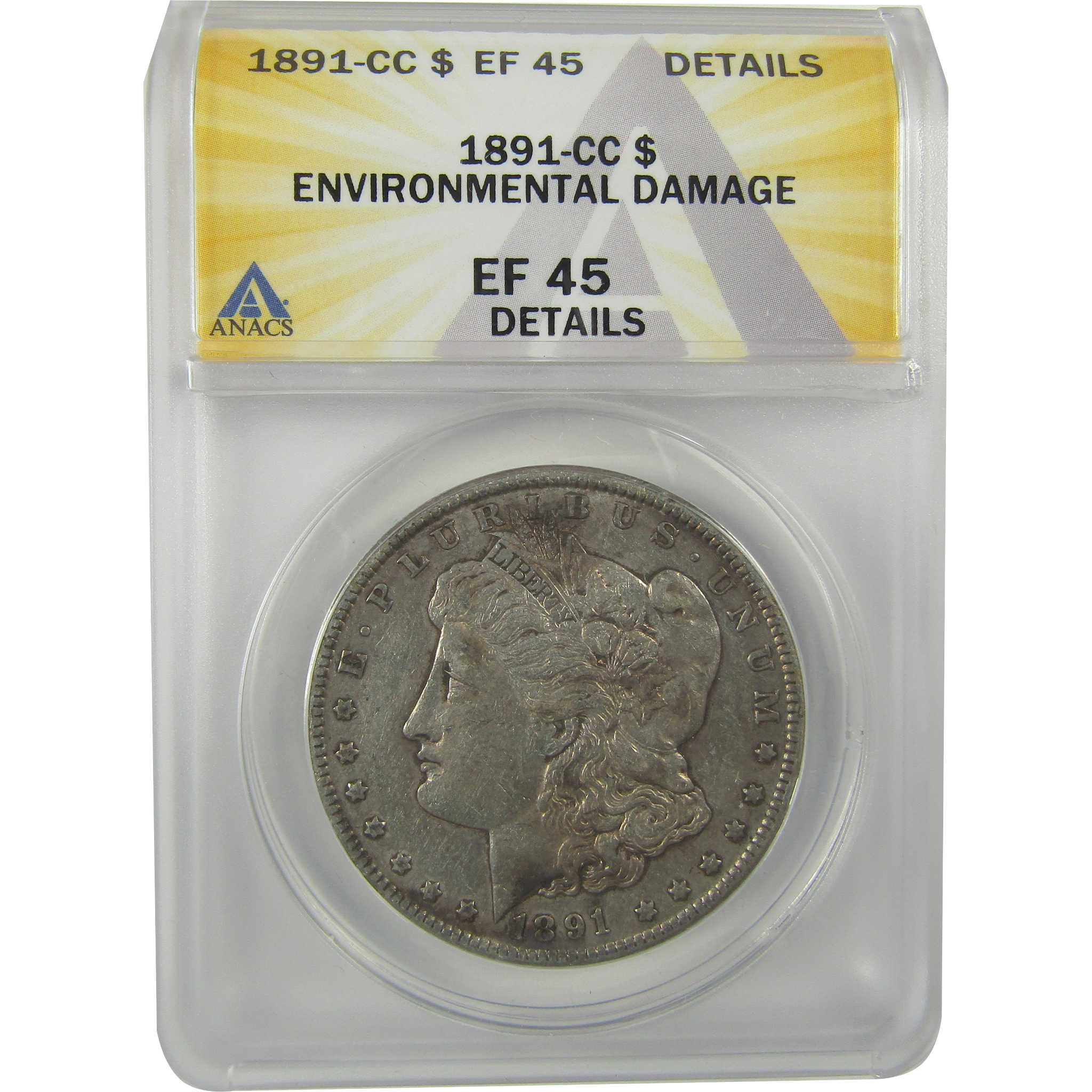 1891 CC Morgan Dollar EF 45 Details ANACS Silver $1 Coin SKU:I21338 - Morgan coin - Morgan silver dollar - Morgan silver dollar for sale - Profile Coins &amp; Collectibles