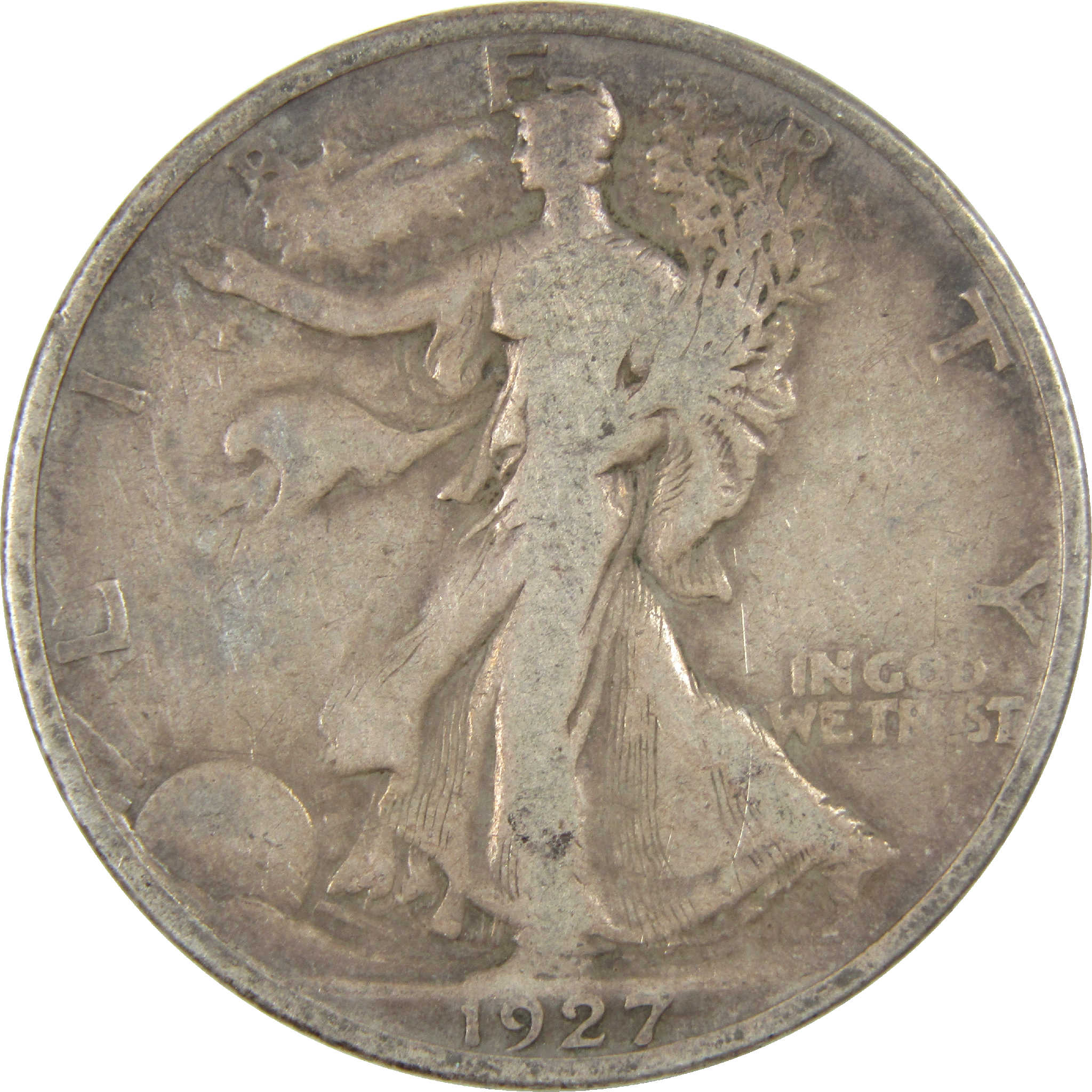 1927 S Liberty Walking Half Dollar VG Very Good Silver 50c SKU:I12337