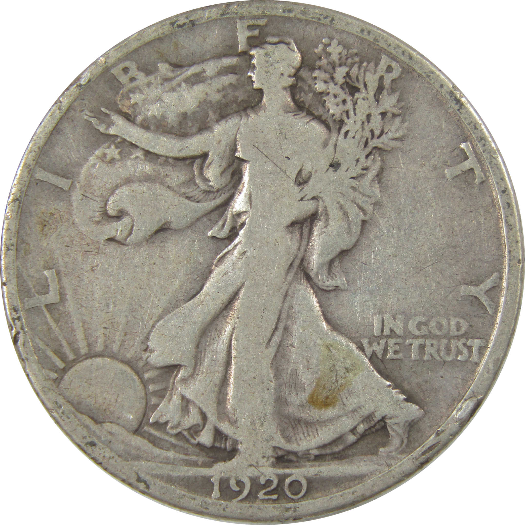 1920 D Liberty Walking Silver Half Dollar VG Very Good Coin SKU:I24155