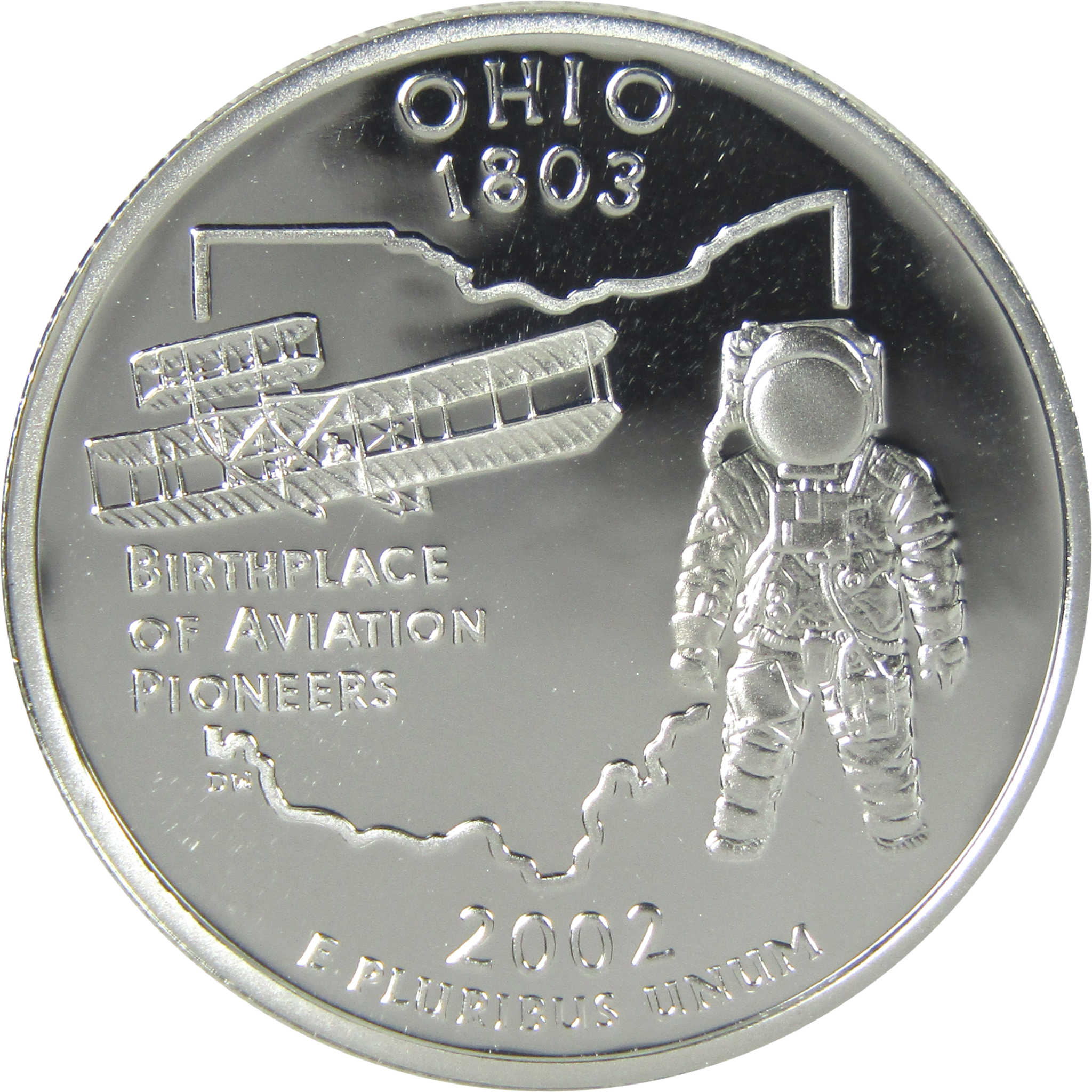 2002 S Ohio State Quarter Choice Proof Silver 25c Coin