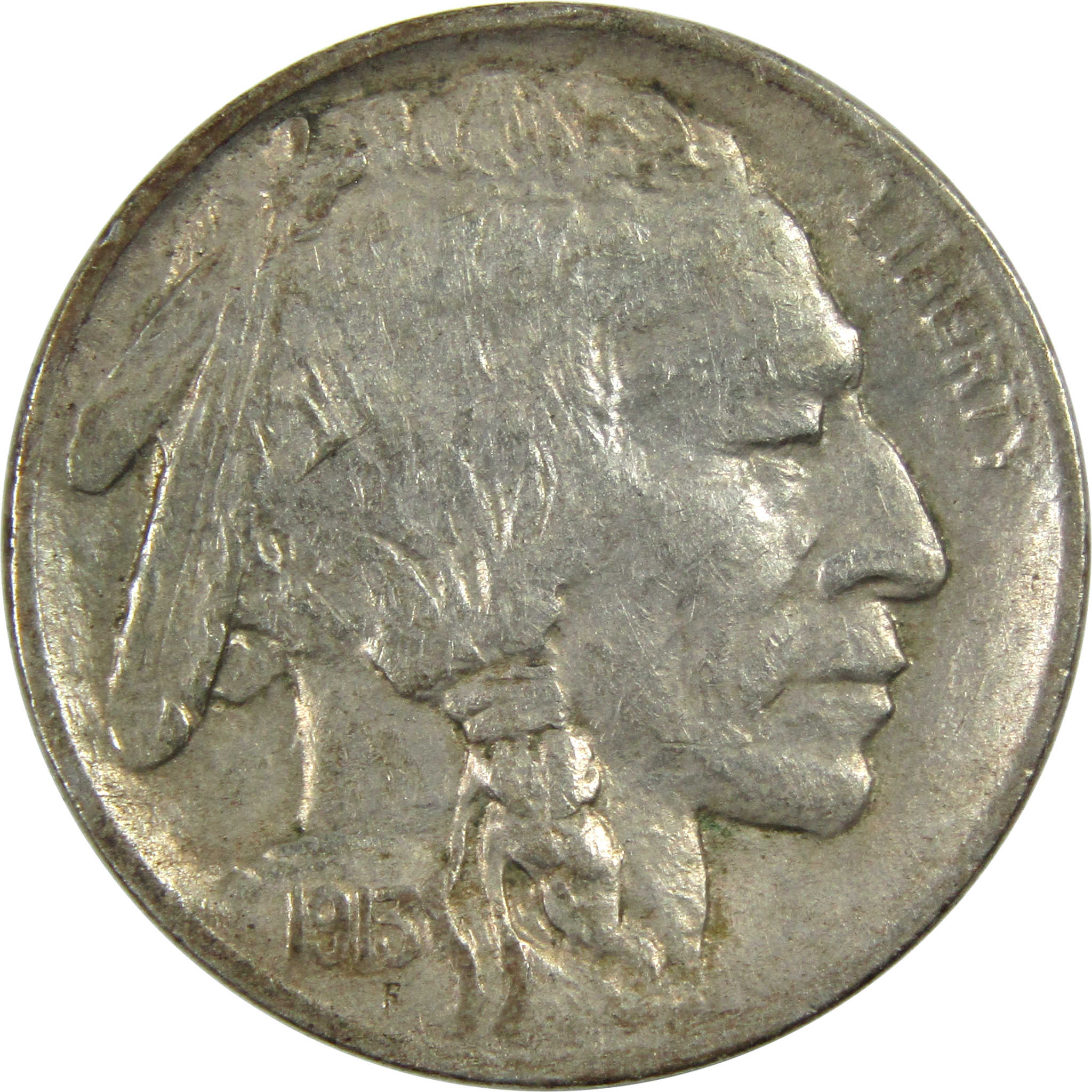 1913 Type 1 Indian Head Buffalo Nickel VF Very Fine 5c Coin SKU:I12998