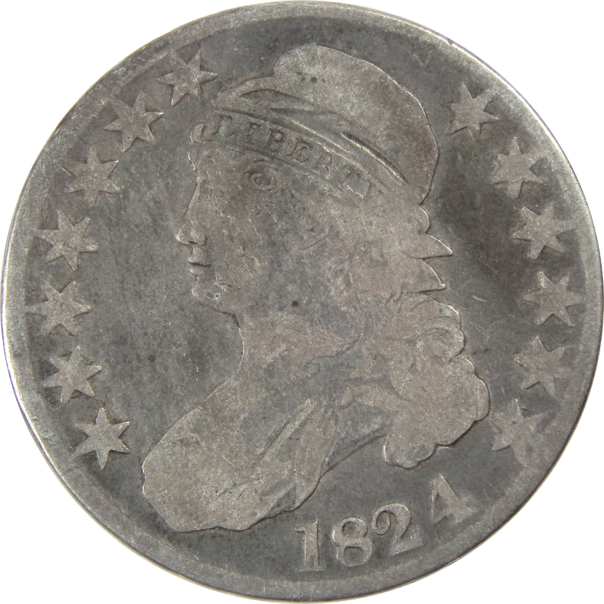 1824 Normal Date Capped Bust Half Dollar AG Silver 50c Coin SKU:I11754