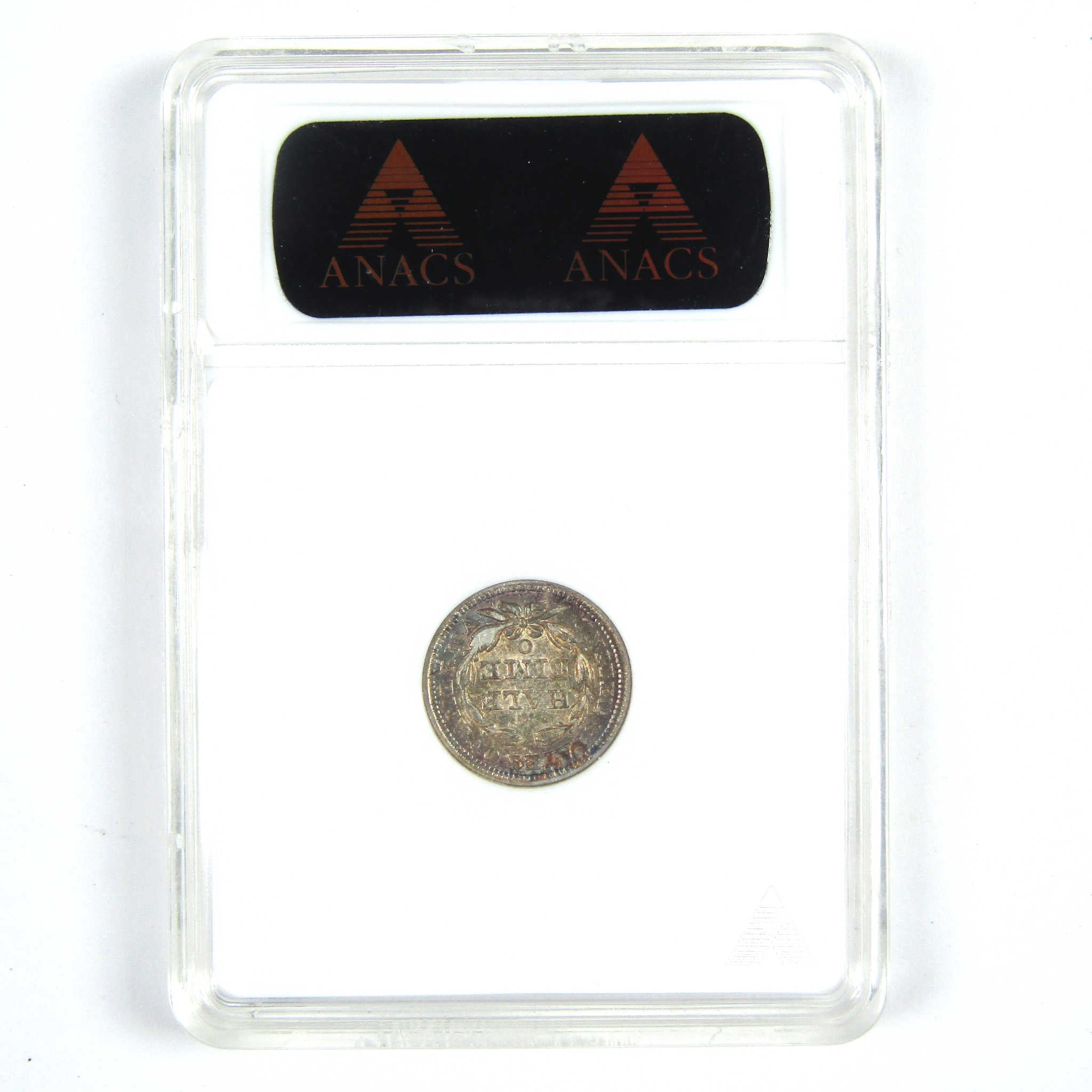 1858 O Seated Liberty Half Dime AU 50 ANACS Silver 5c Coin SKU:CPC8615