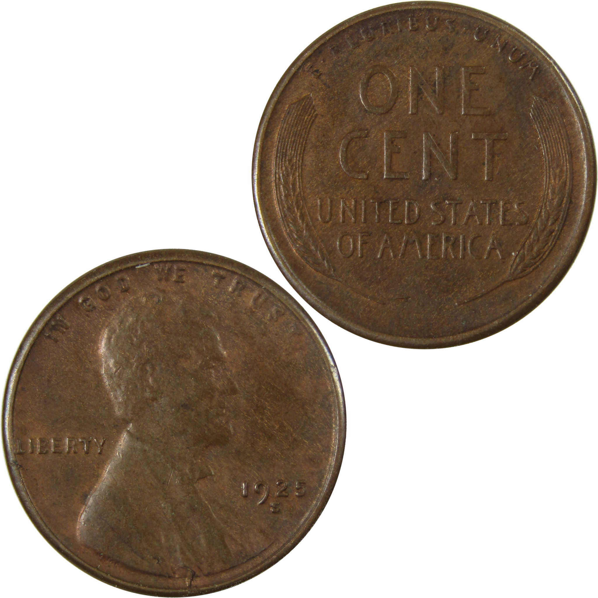 1925 S Lincoln Wheat Cent VF Very Fine Penny 1c Coin SKU:I27011