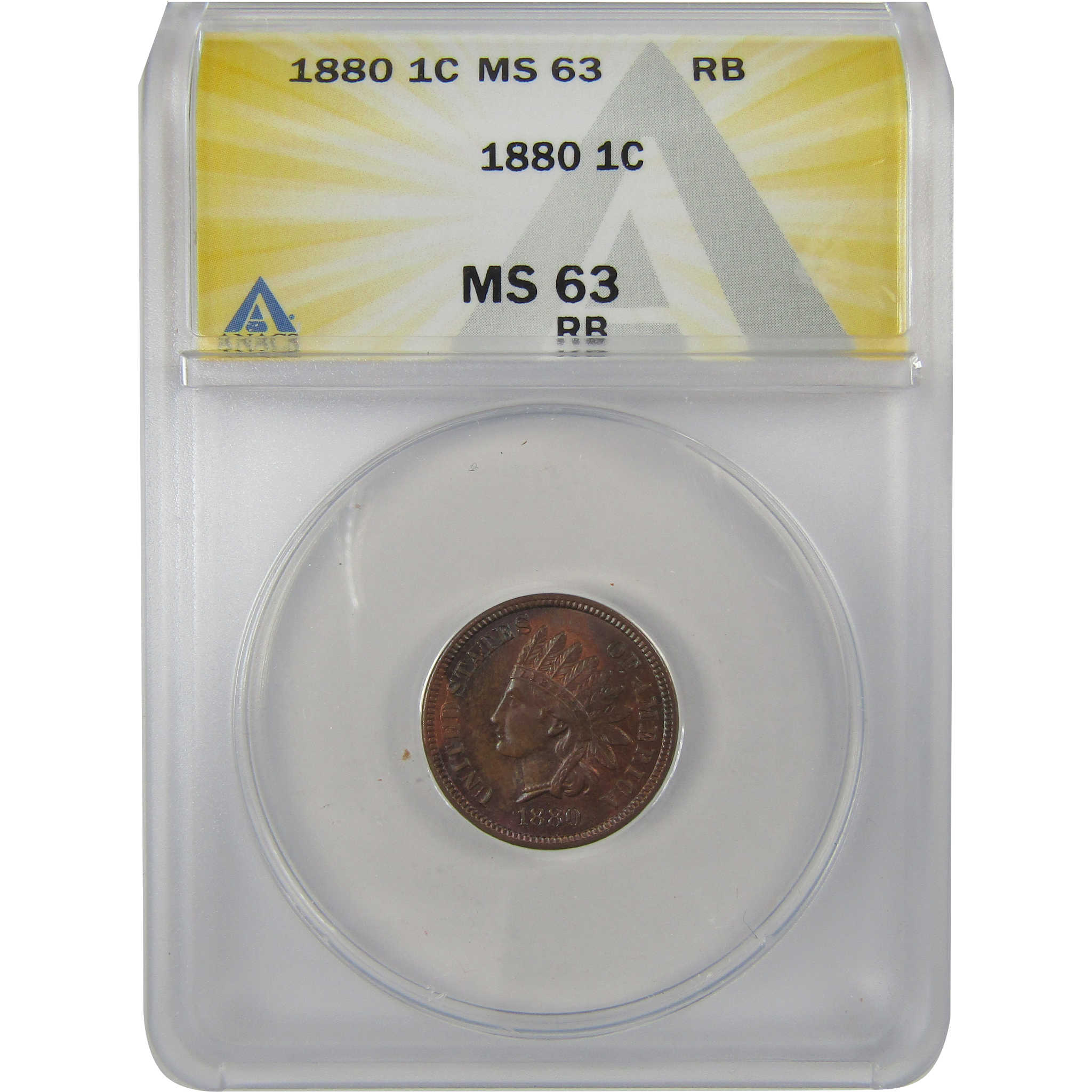 1880 Indian Head Cent MS 63 RB ANACS Penny Uncirculated SKU:I23000