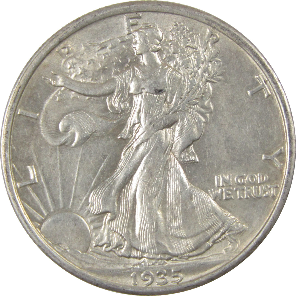 1935 Liberty Walking Silver 50c Borderline Uncirculated SKU:I28666