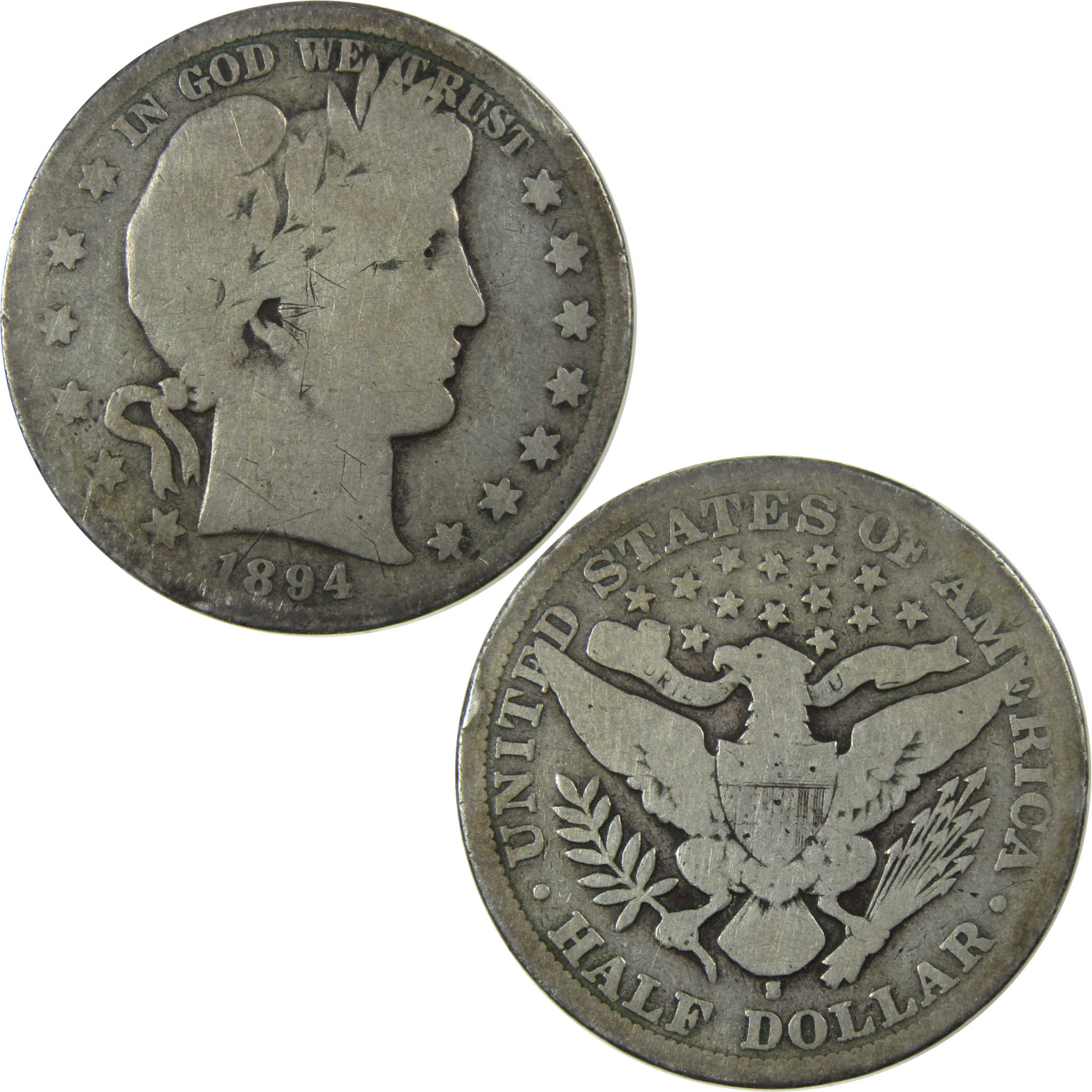 1894 S Barber Silver Half Dollar G Good Details 50c Coin SKU:I25812