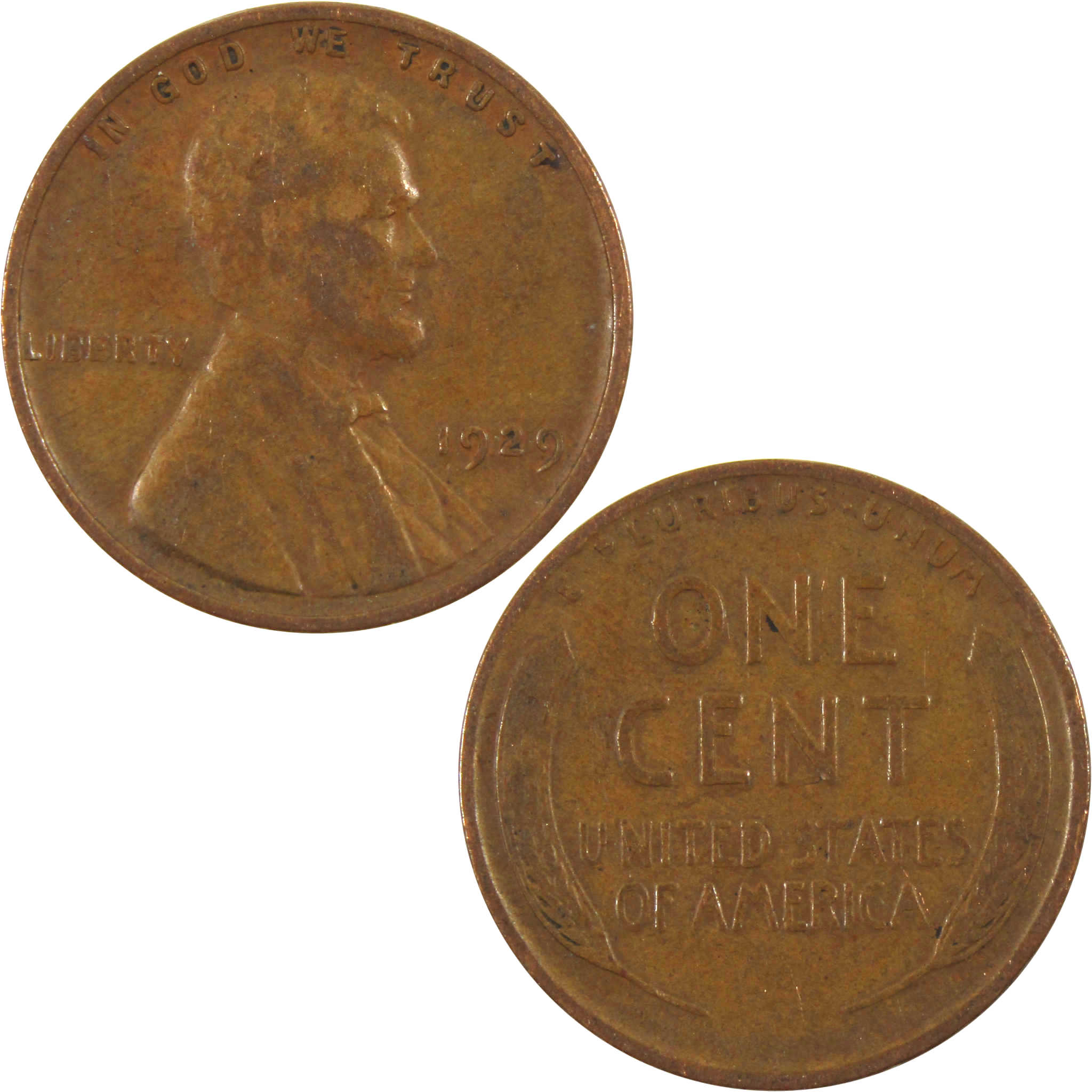 1929 Lincoln Wheat Cent F Fine Penny 1c Coin