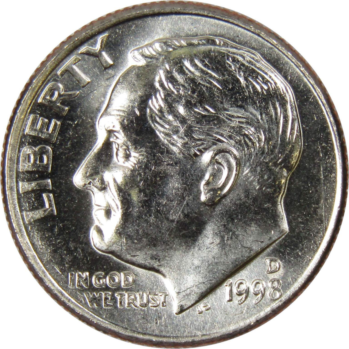 1998 D Roosevelt Dime Clad Uncirculated Mint State 10c Coin