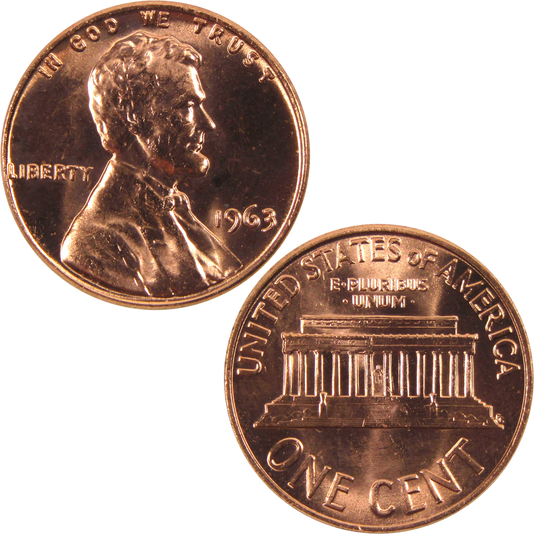 1963 Lincoln Memorial Cent BU Uncirculated Penny 1c Coin
