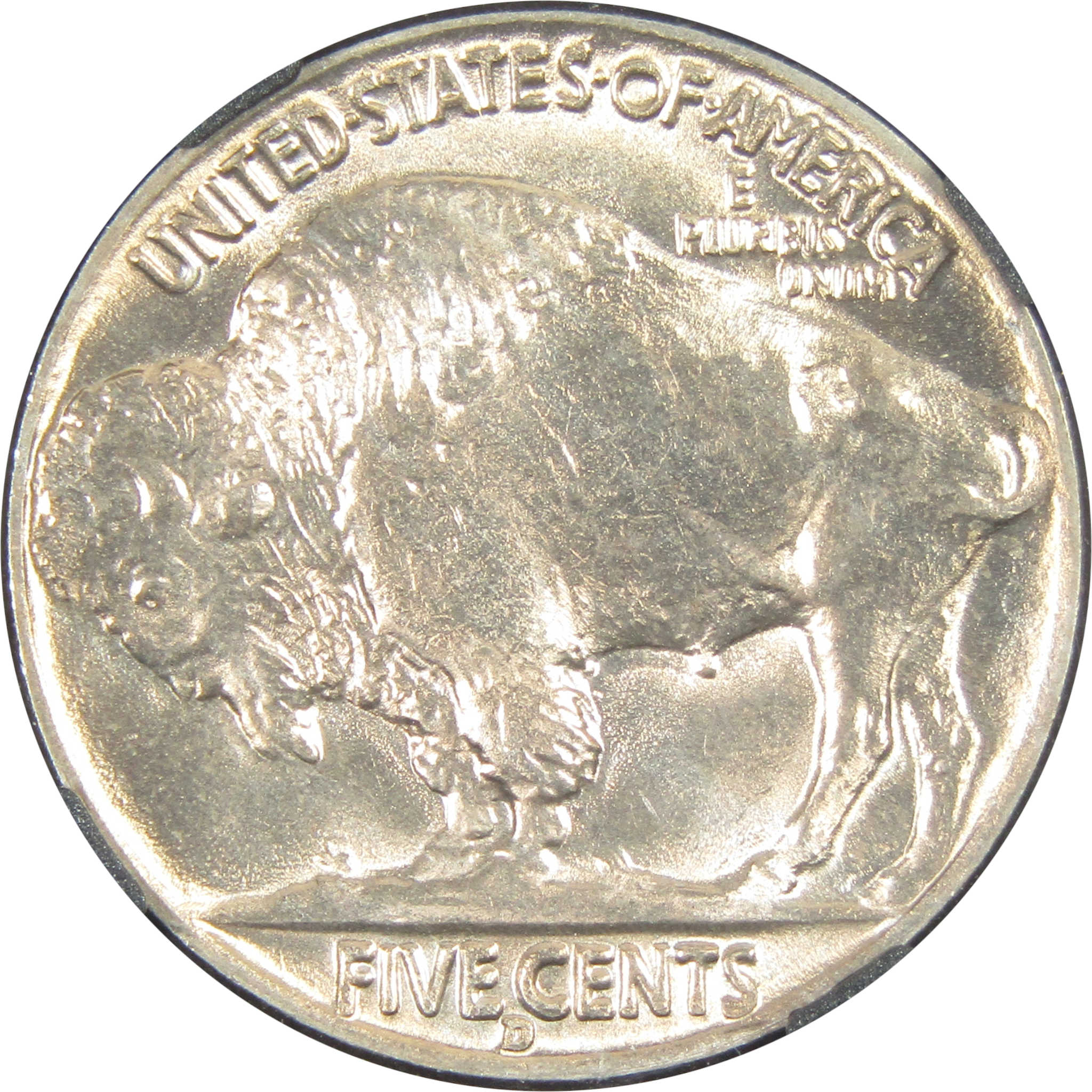 1938 D Buffalo Nickel MS 66 NGC 5c Original Bag Fragment SKU:I14582