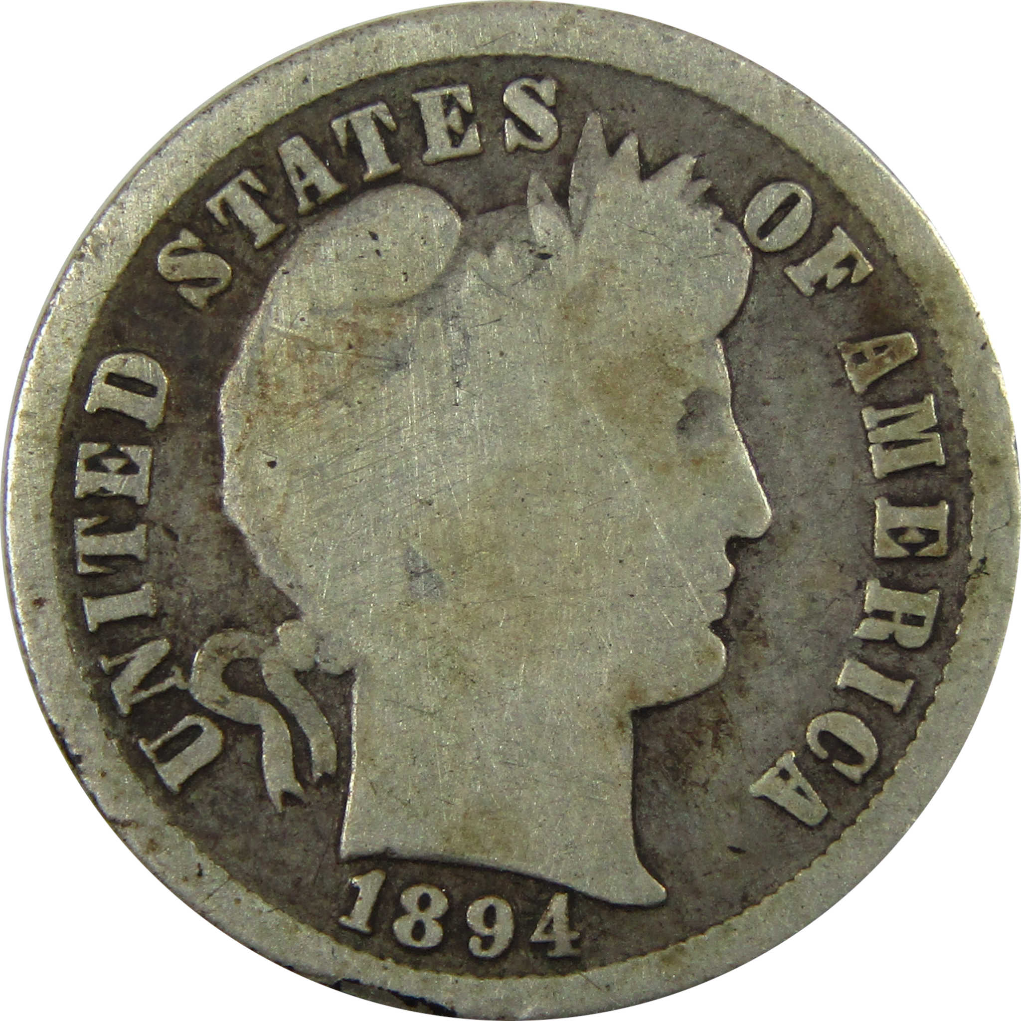 1894 Barber Silver Dime G Good 10c Coin Collectible SKU:CP1353