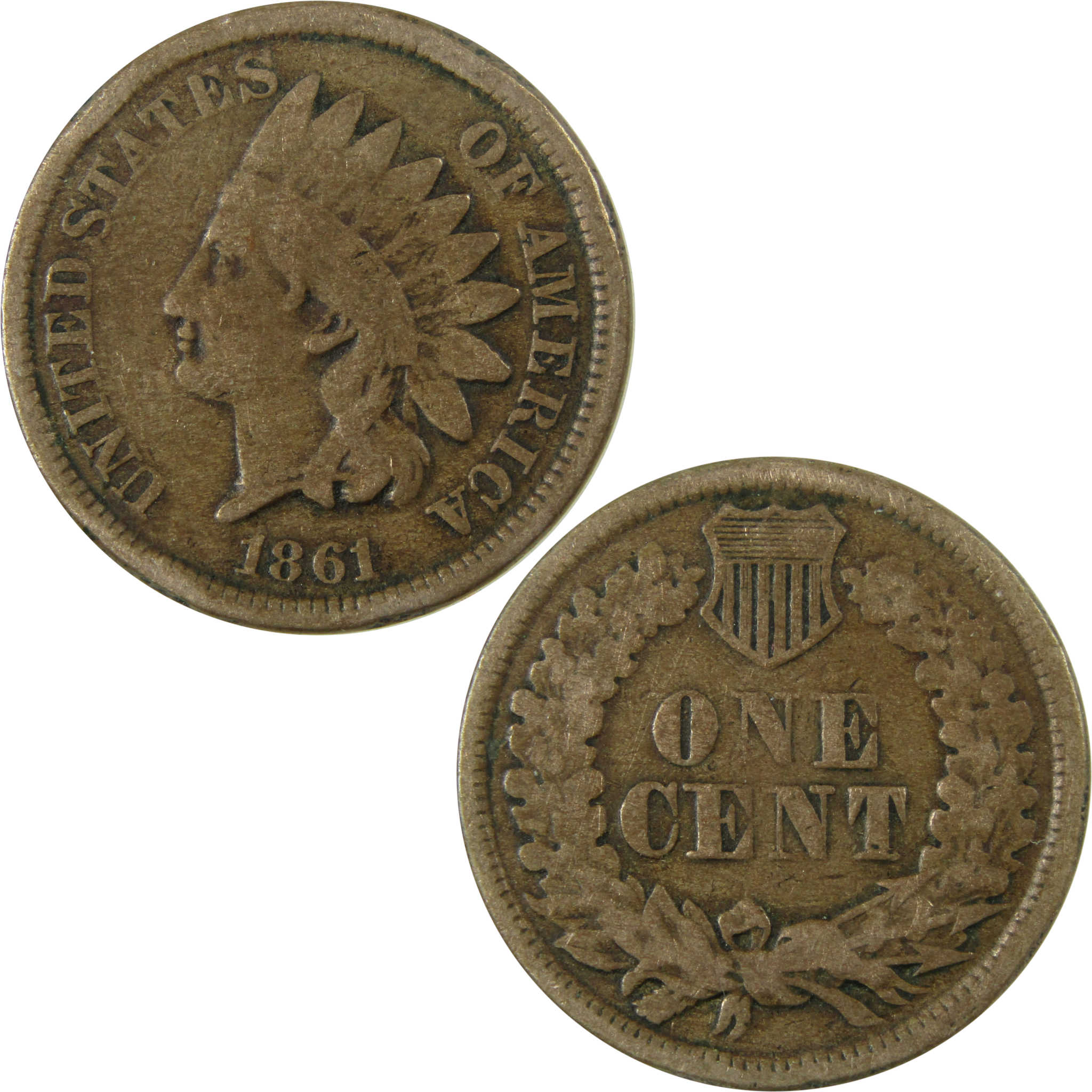 1861 Indian Head Cent VG Very Good Penny 1c Coin SKU:CP1169