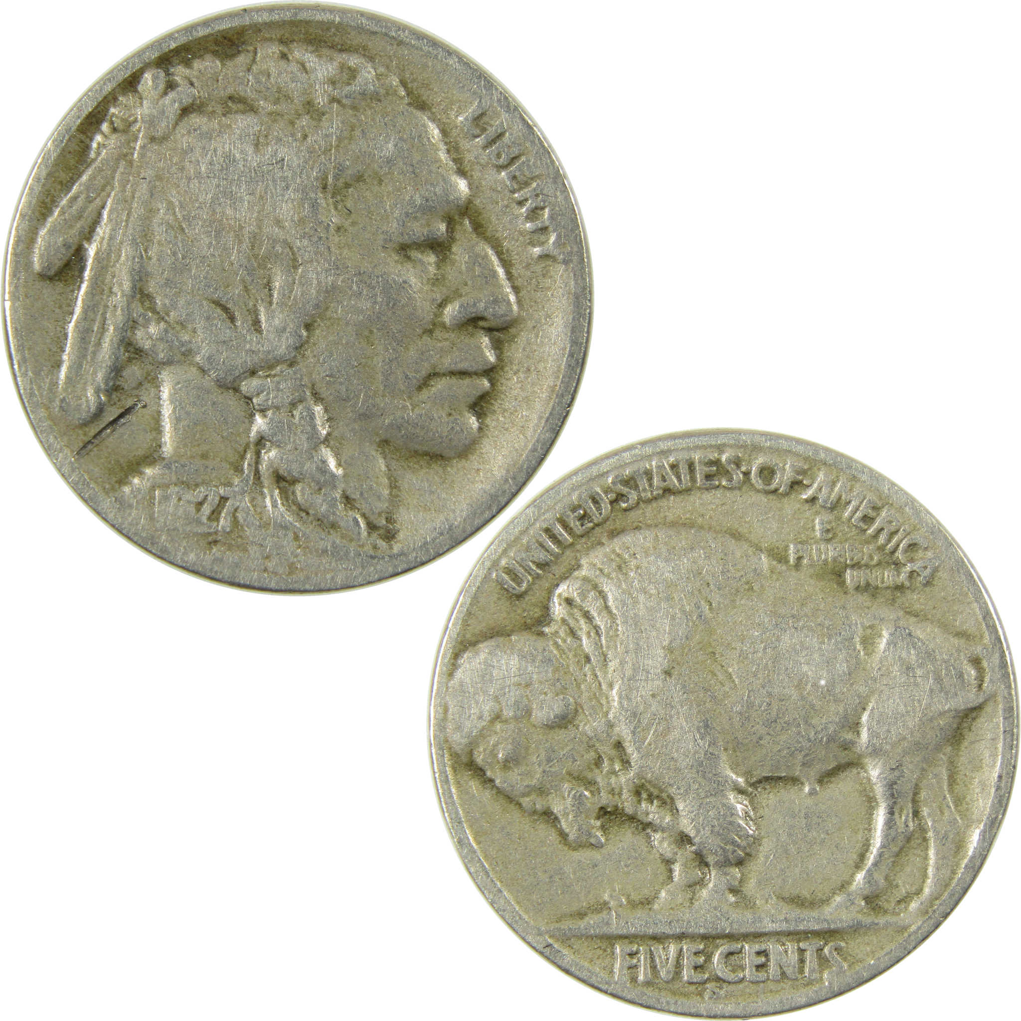 1927 S Indian Head Buffalo Nickel F Fine Details 5c Coin SKU:I28330