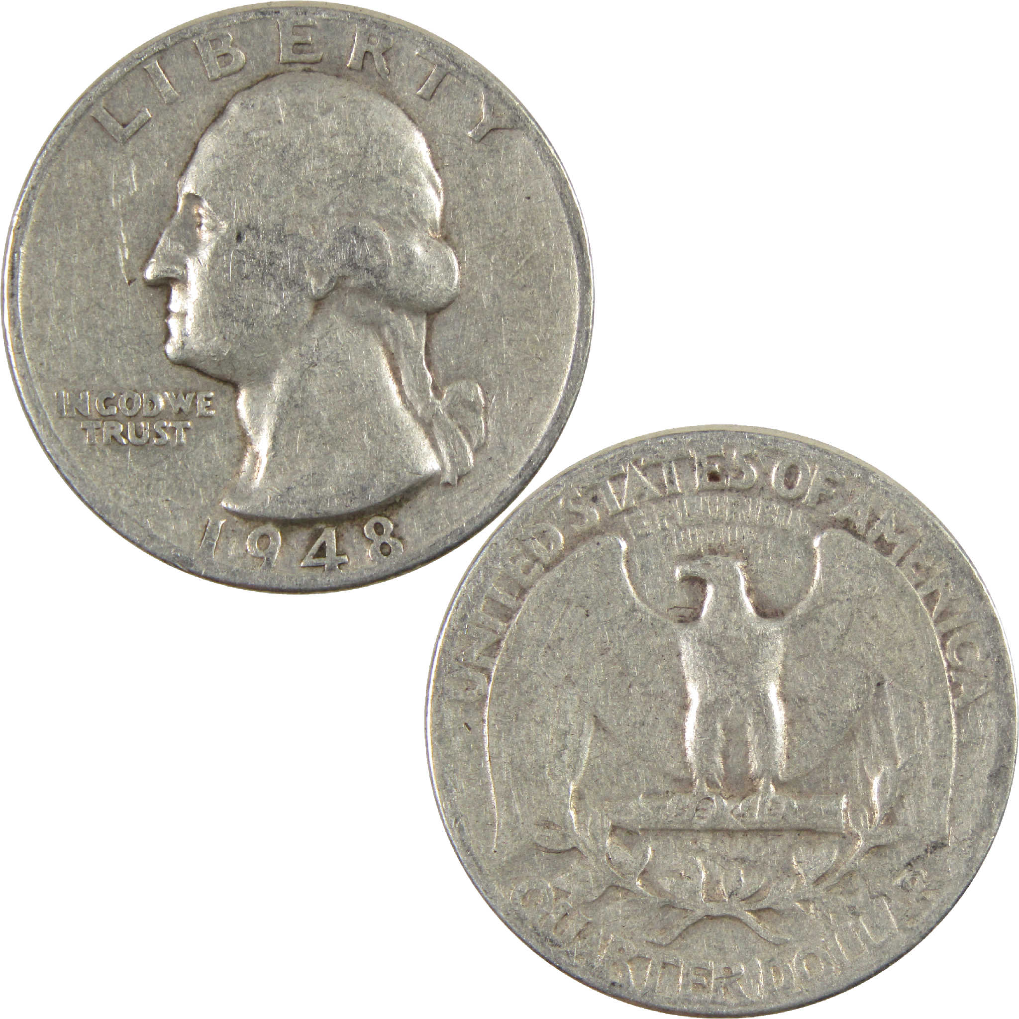 1948 Washington Quarter VG Very Good Silver 25c Coin