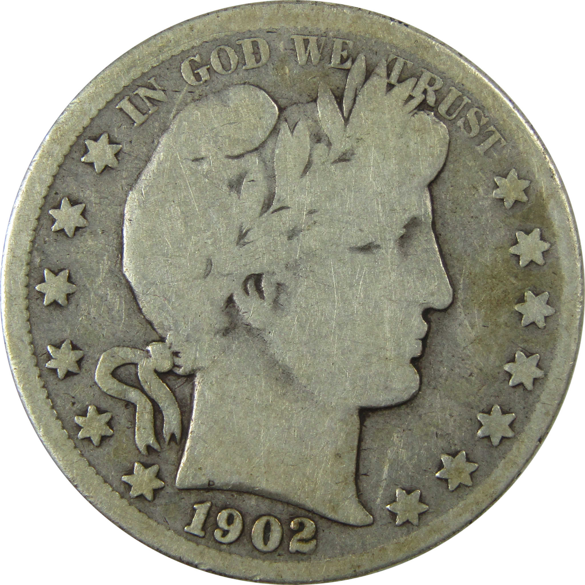 1902 O Barber Silver Half Dollar AG About Good 50c Coin SKU:I25950