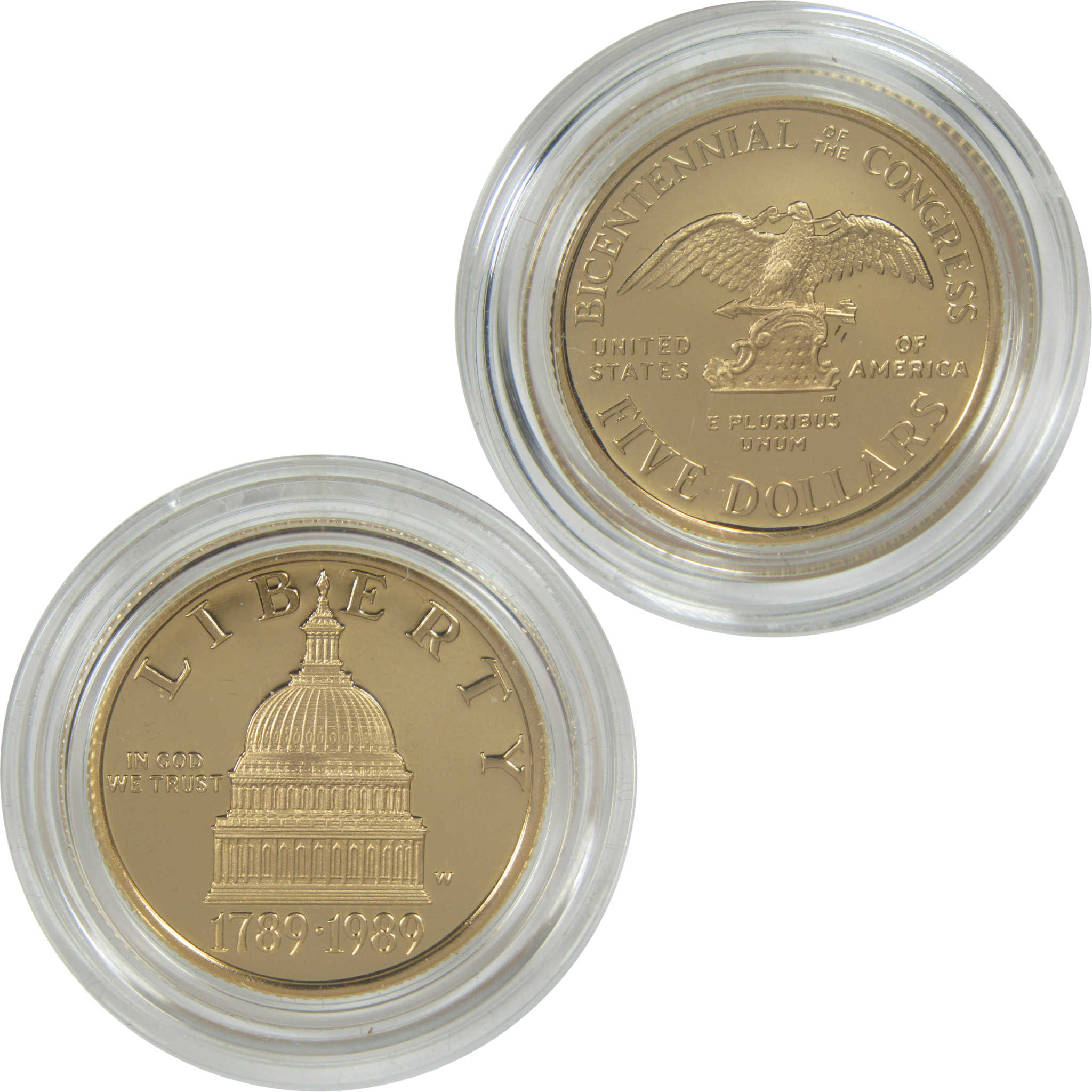 Congress Bicentennial Commemorative 1989 W Choice Proof Gold $5 Coin