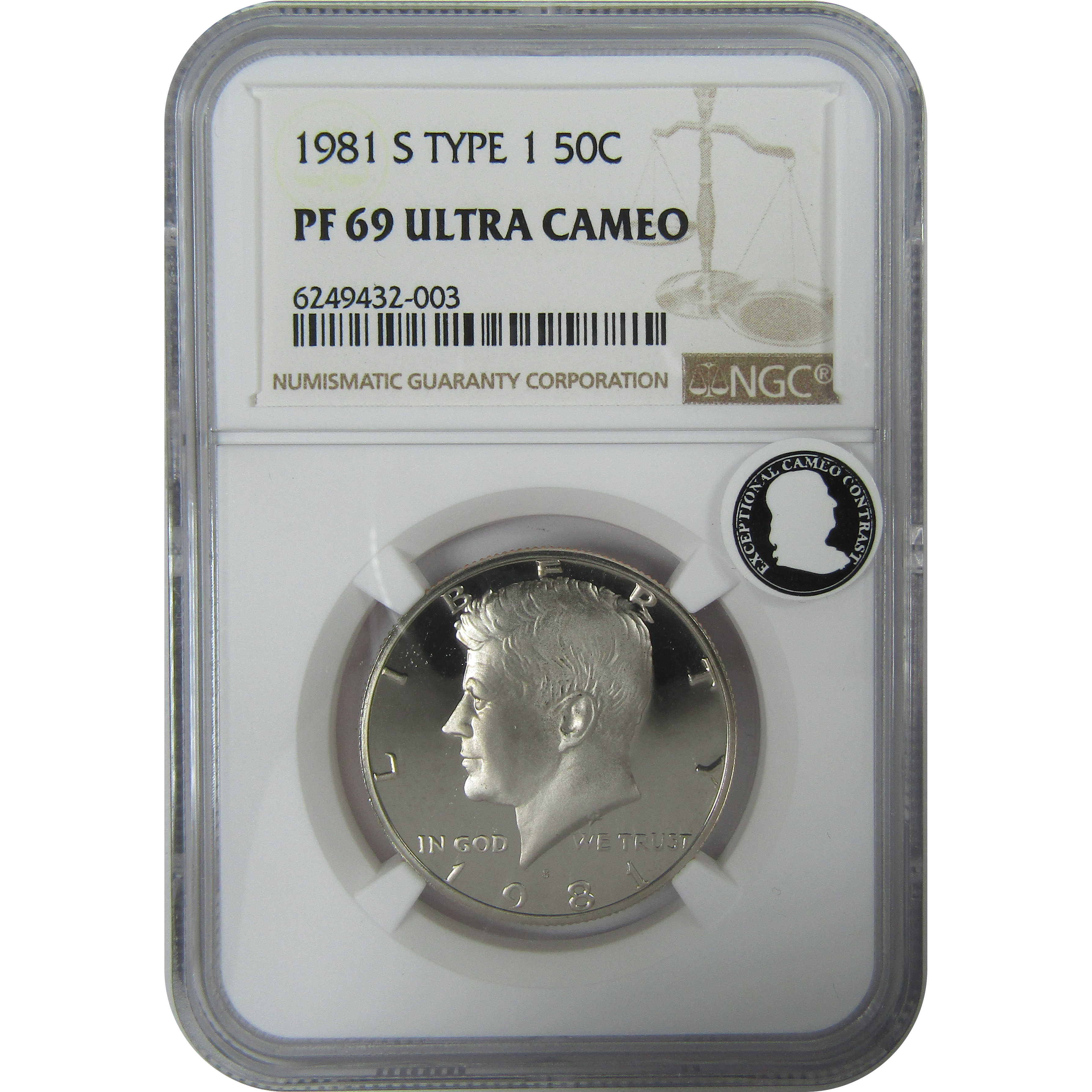 1981 S Type 1 Kennedy Half Dollar PF 69 UCAM NGC Clad SKU:CPC9328