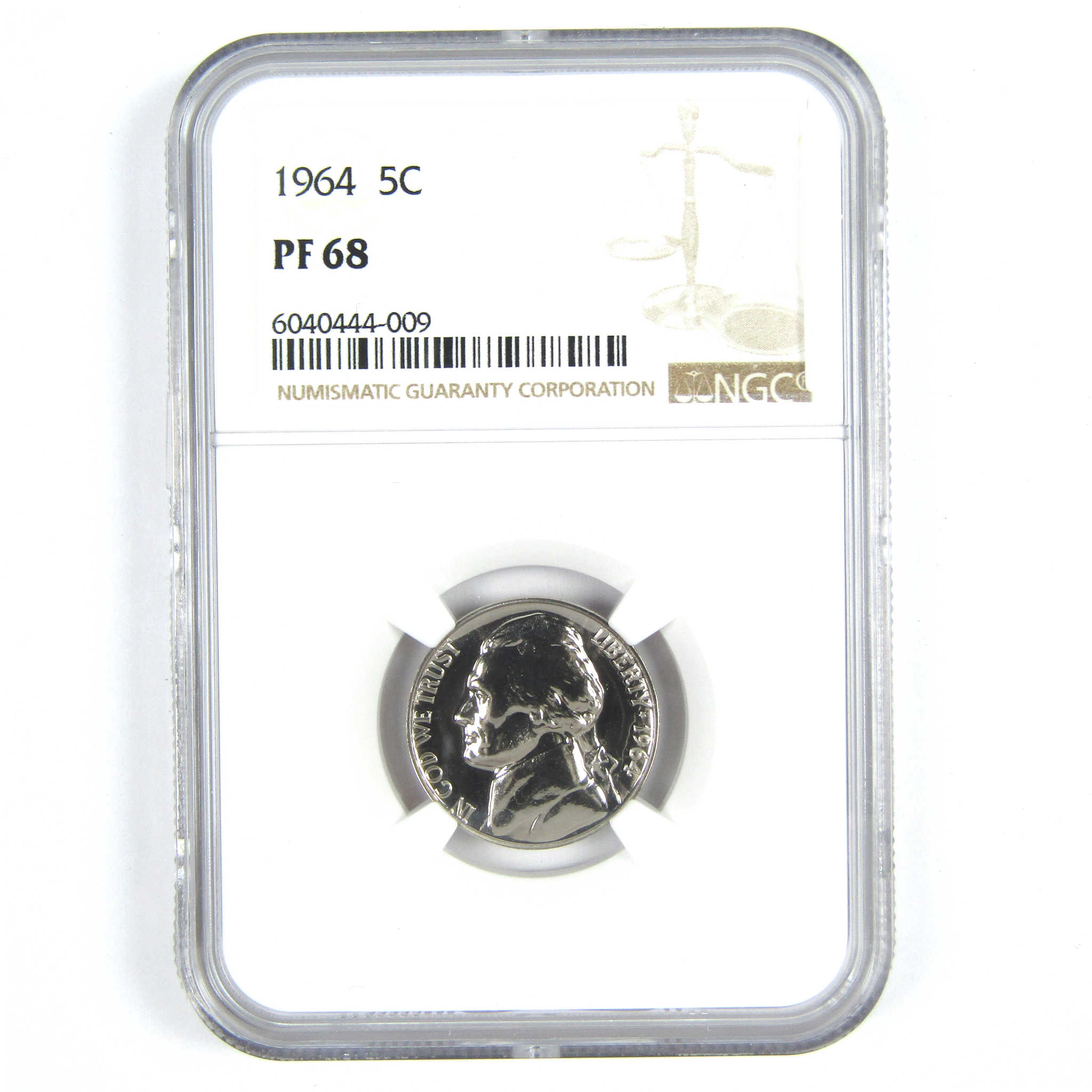 1964 Jefferson Nickel PF 68 NGC 5c Proof Coin SKU:CPC8591