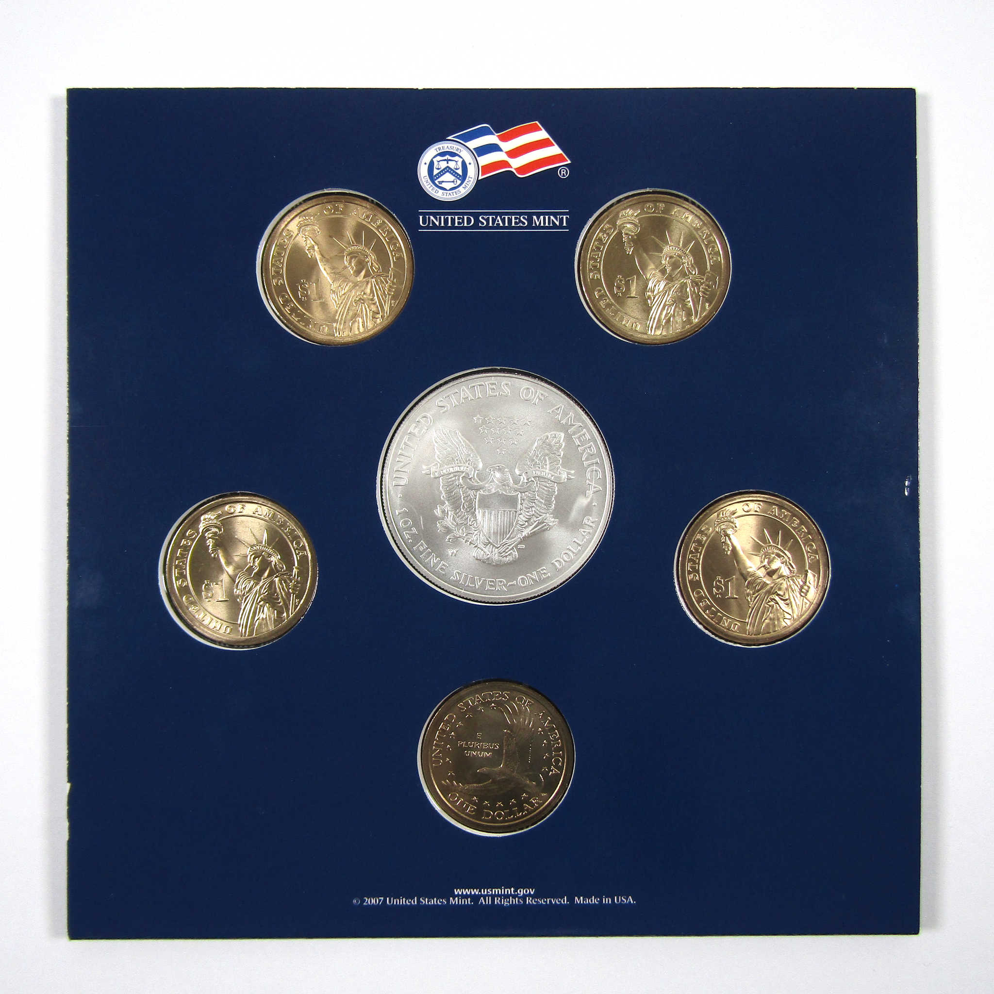 2007 U.S. Mint Annual Uncirculated Dollar Coin Set OGP COA SKU:CPC3765