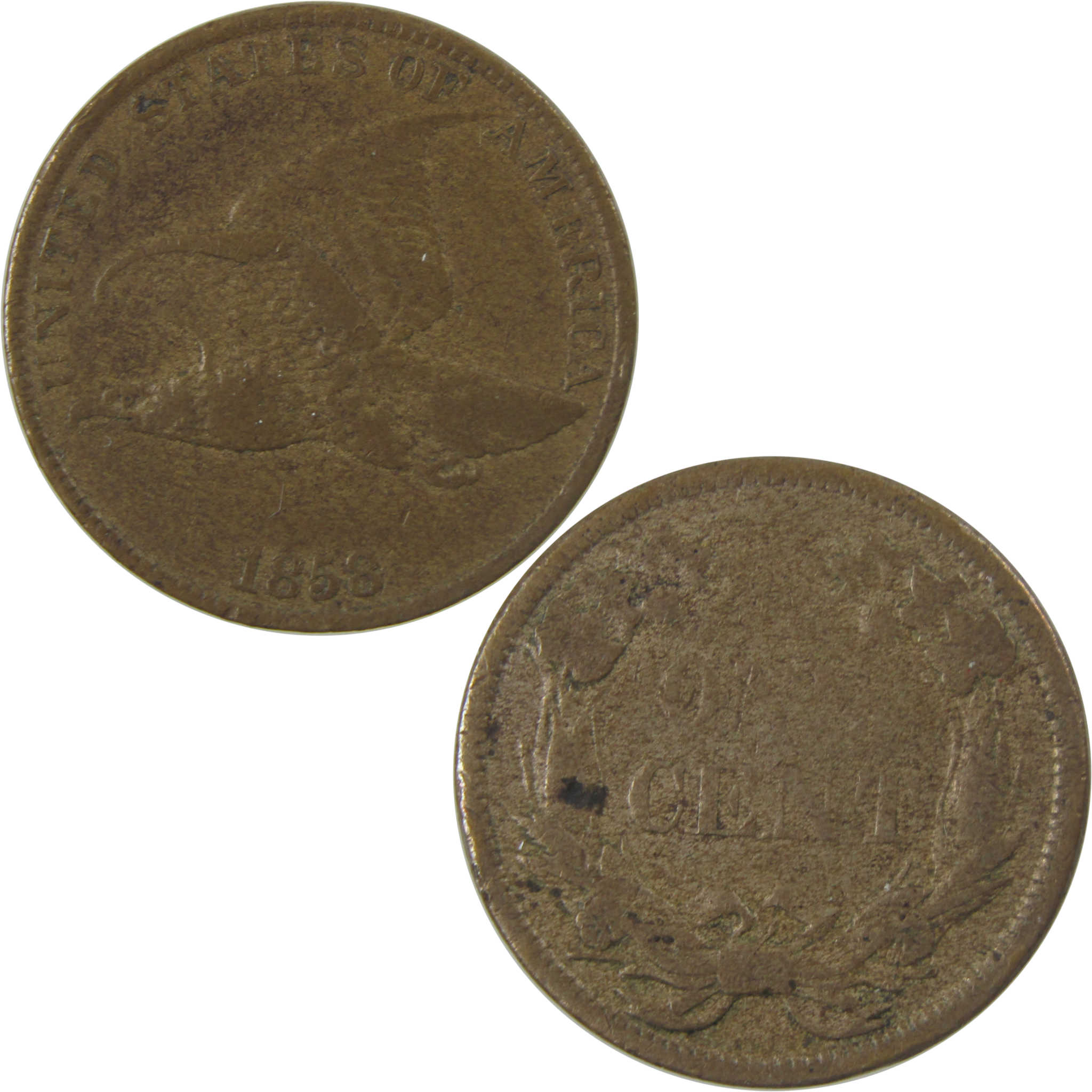 1858 Large Motto Flying Eagle Cent VF Very Fine Penny SKU:I25257