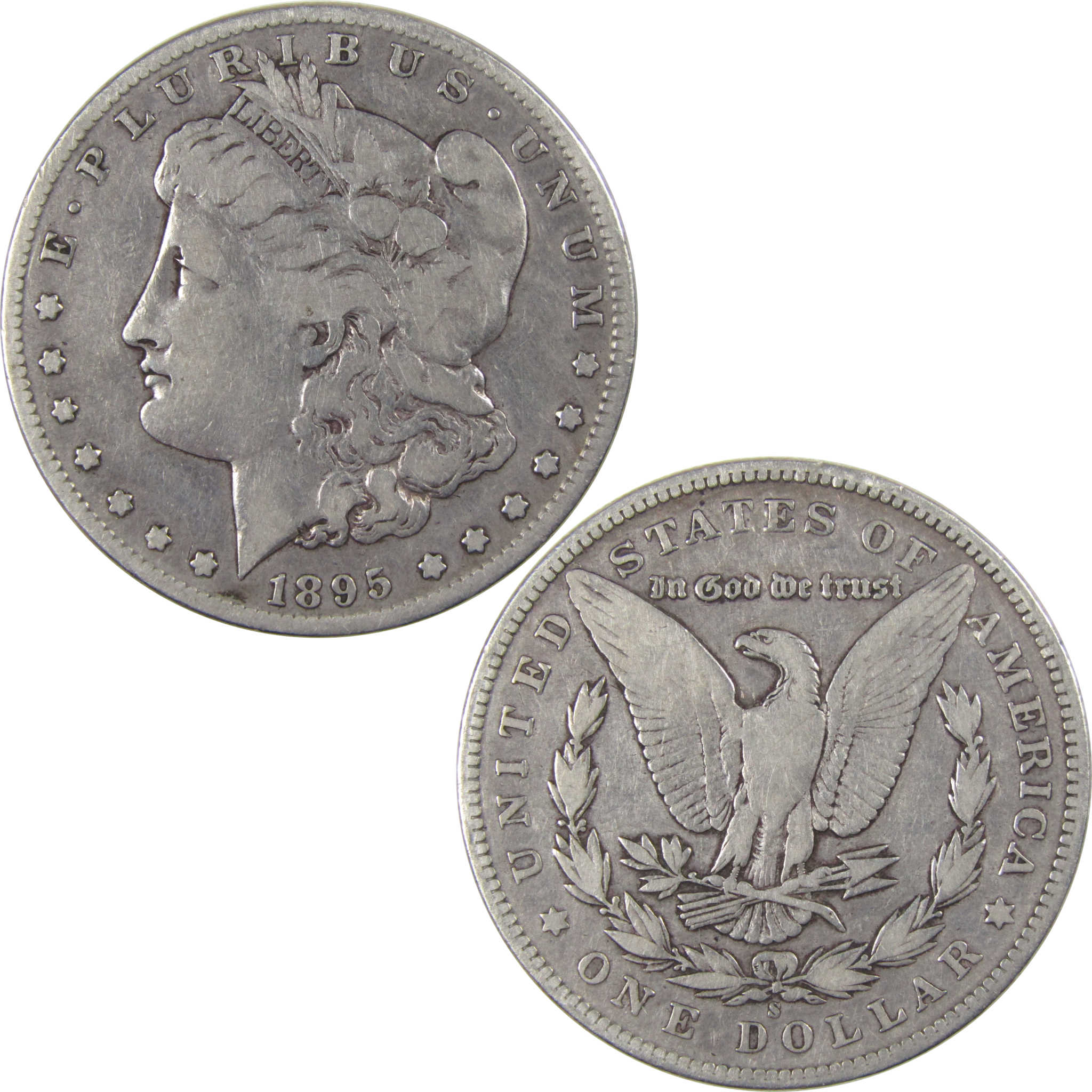 1895 S Morgan Dollar F Fine Silver $1 Coin SKU:I23909 - Morgan coin - Morgan silver dollar - Morgan silver dollar for sale - Profile Coins &amp; Collectibles