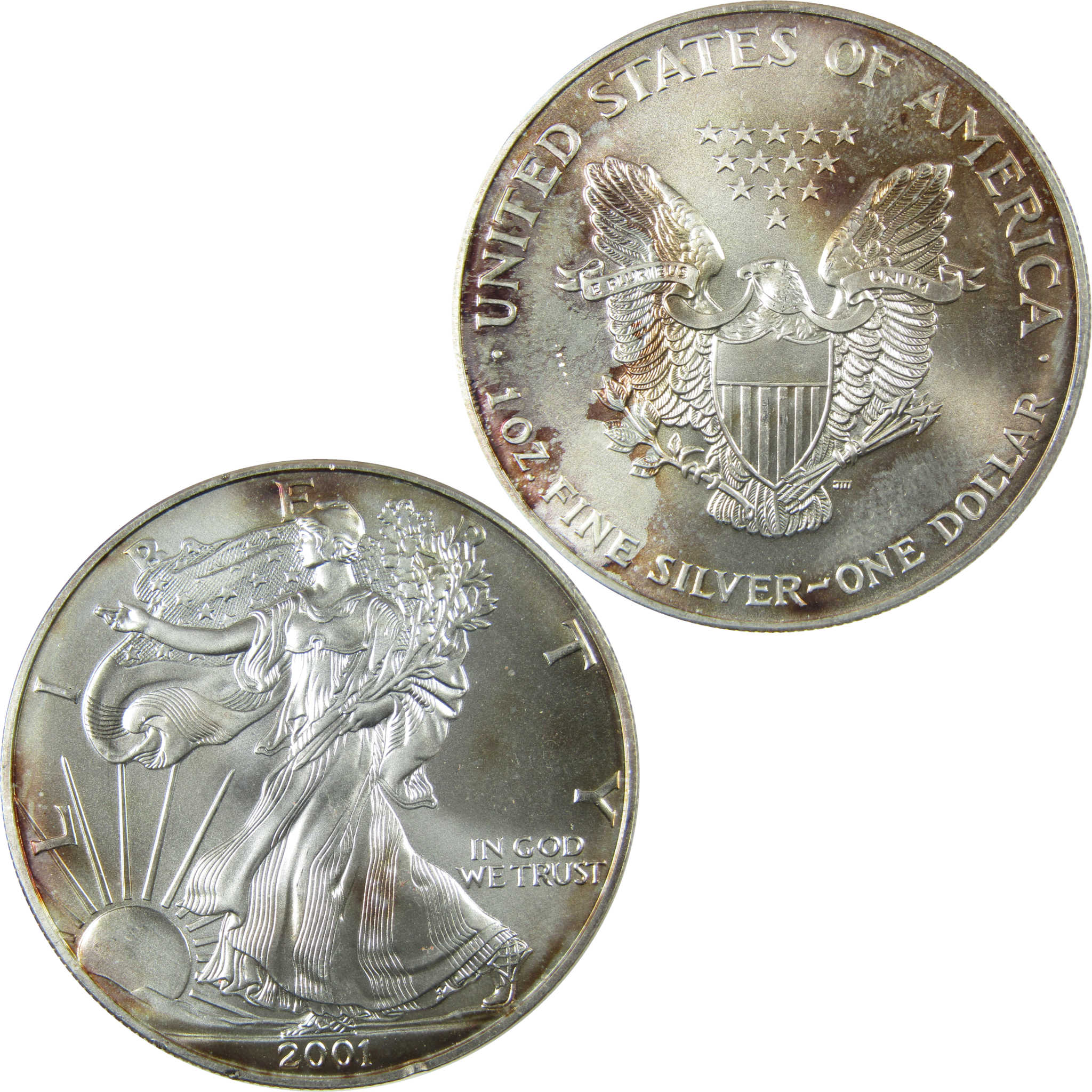 2001 American Silver Eagle Uncirculated Mint State $1 Coin SKU:CP1515