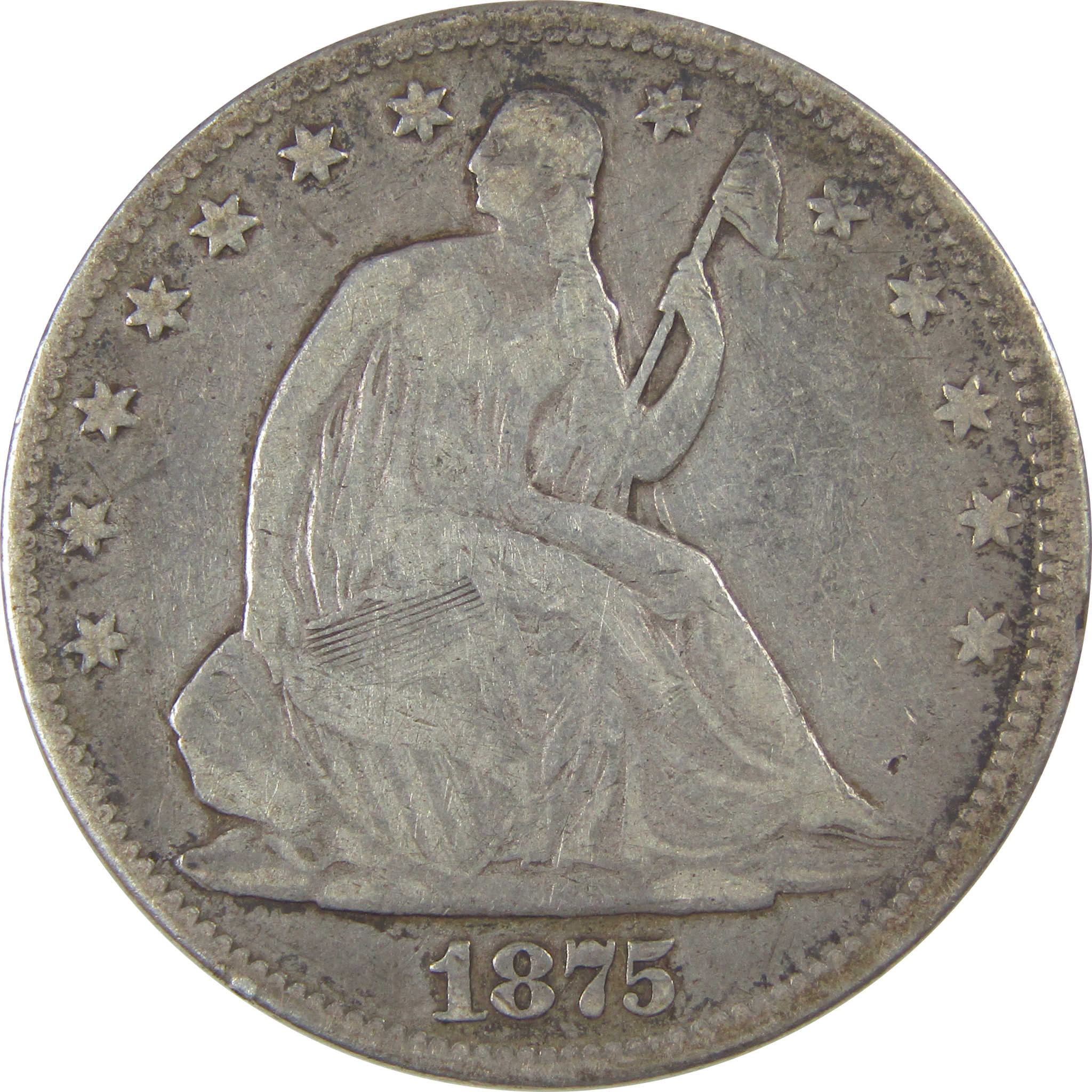 1875 Seated Liberty Half Dollar VG Very Good Silver SKU:I23175