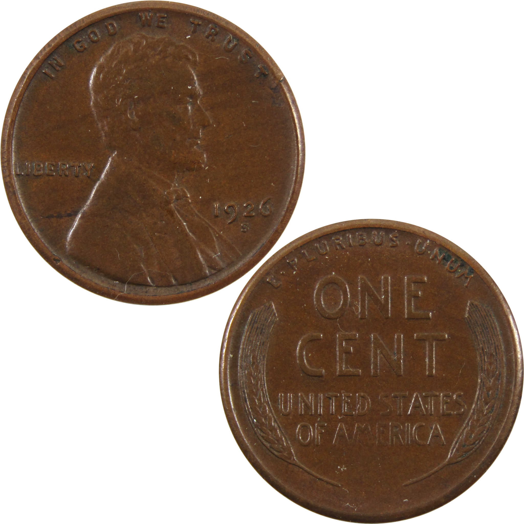 1926 S Lincoln Wheat Cent AU About Uncirculated Penny 1c SKU:I10645