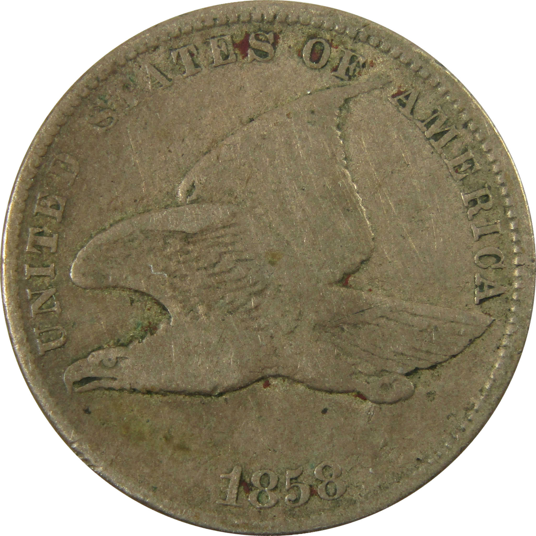 1858 Small Letters Flying Eagle Cent VG Very Good Details SKU:I28335