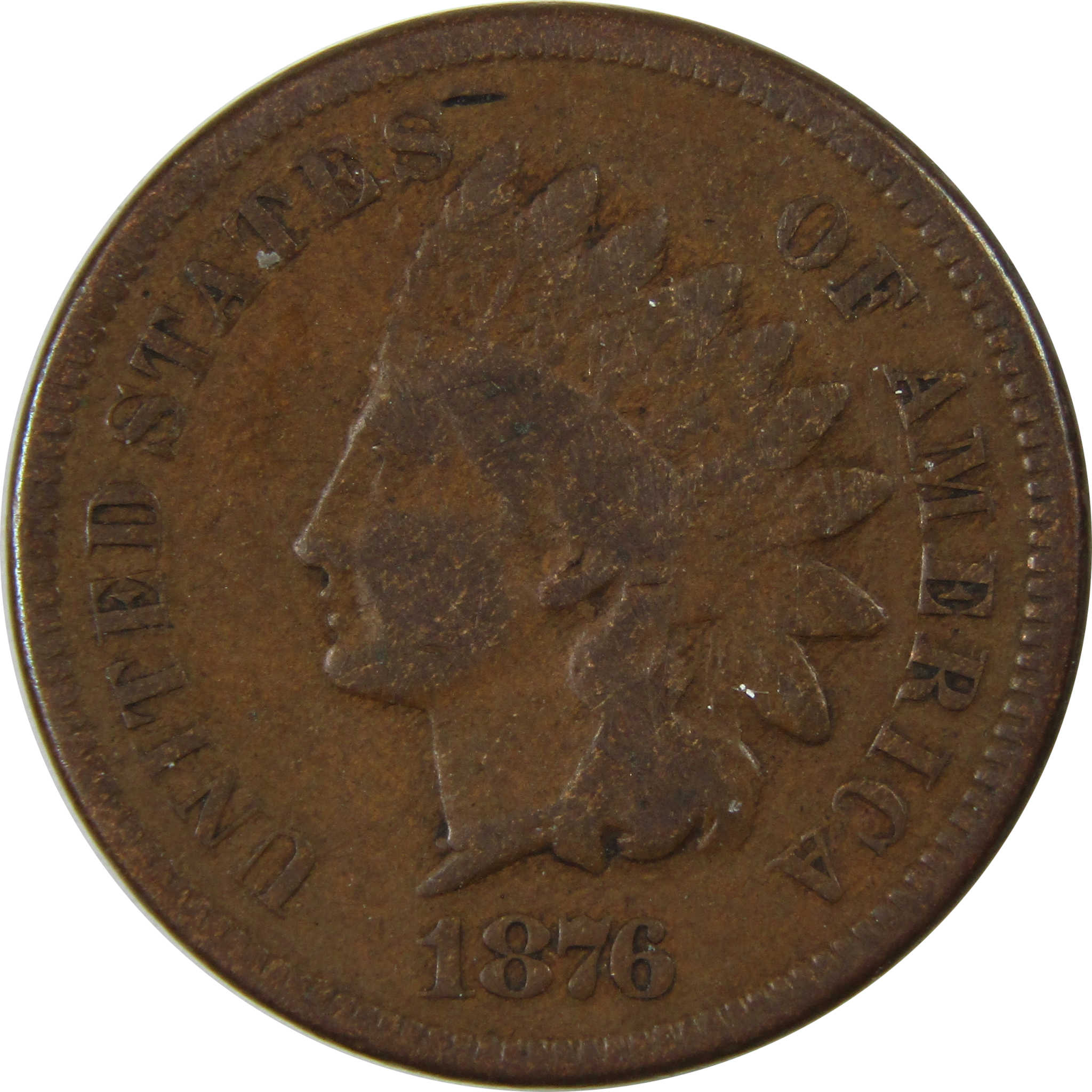1876 Indian Head Cent VG Very Good Penny 1c Coin SKU:I23482
